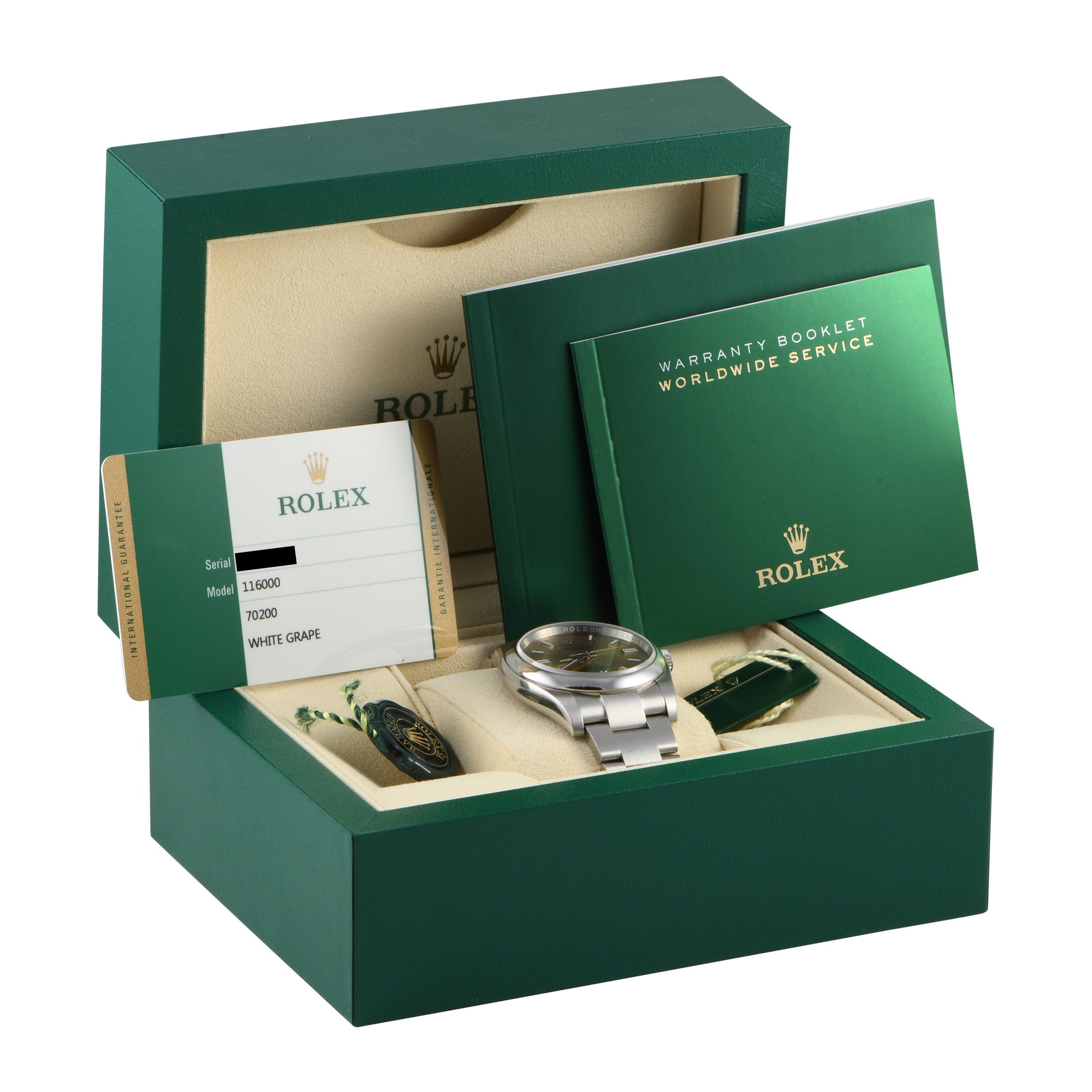 Rolex Oyster Perpetual 36 White Grape Dial Watch 116000