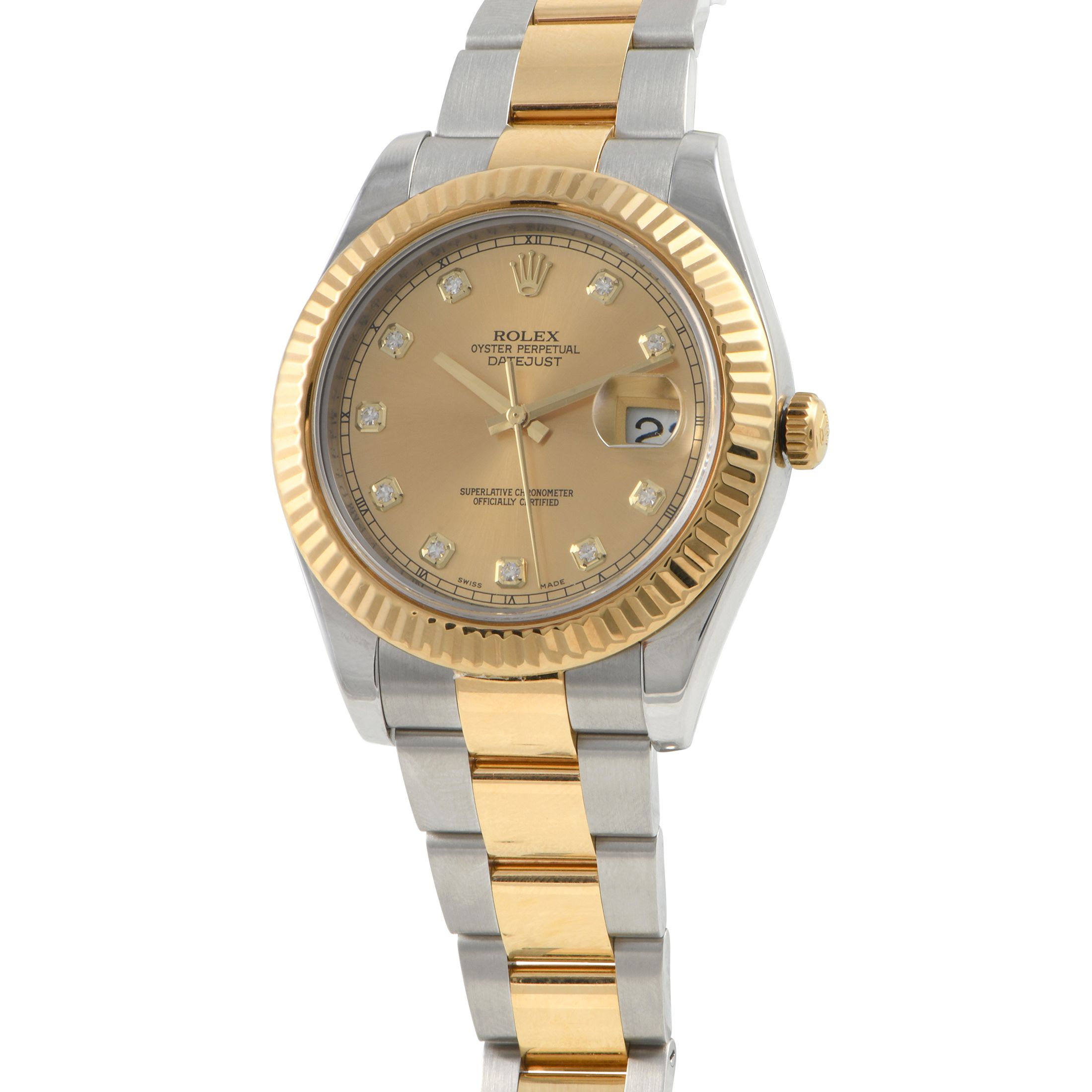 Rolex Datejust 41 Champagne Diamond Dial Watch 116333