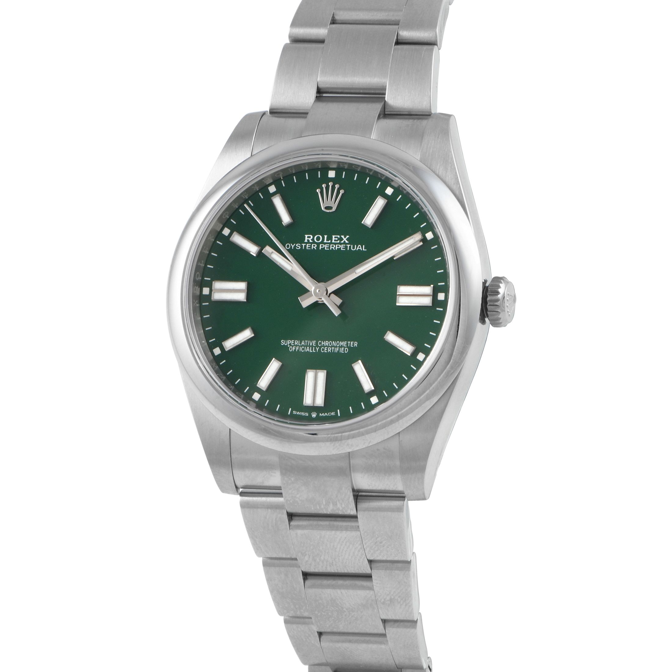 Rolex Oyster Perpetual 41 Green Dial Watch 124300