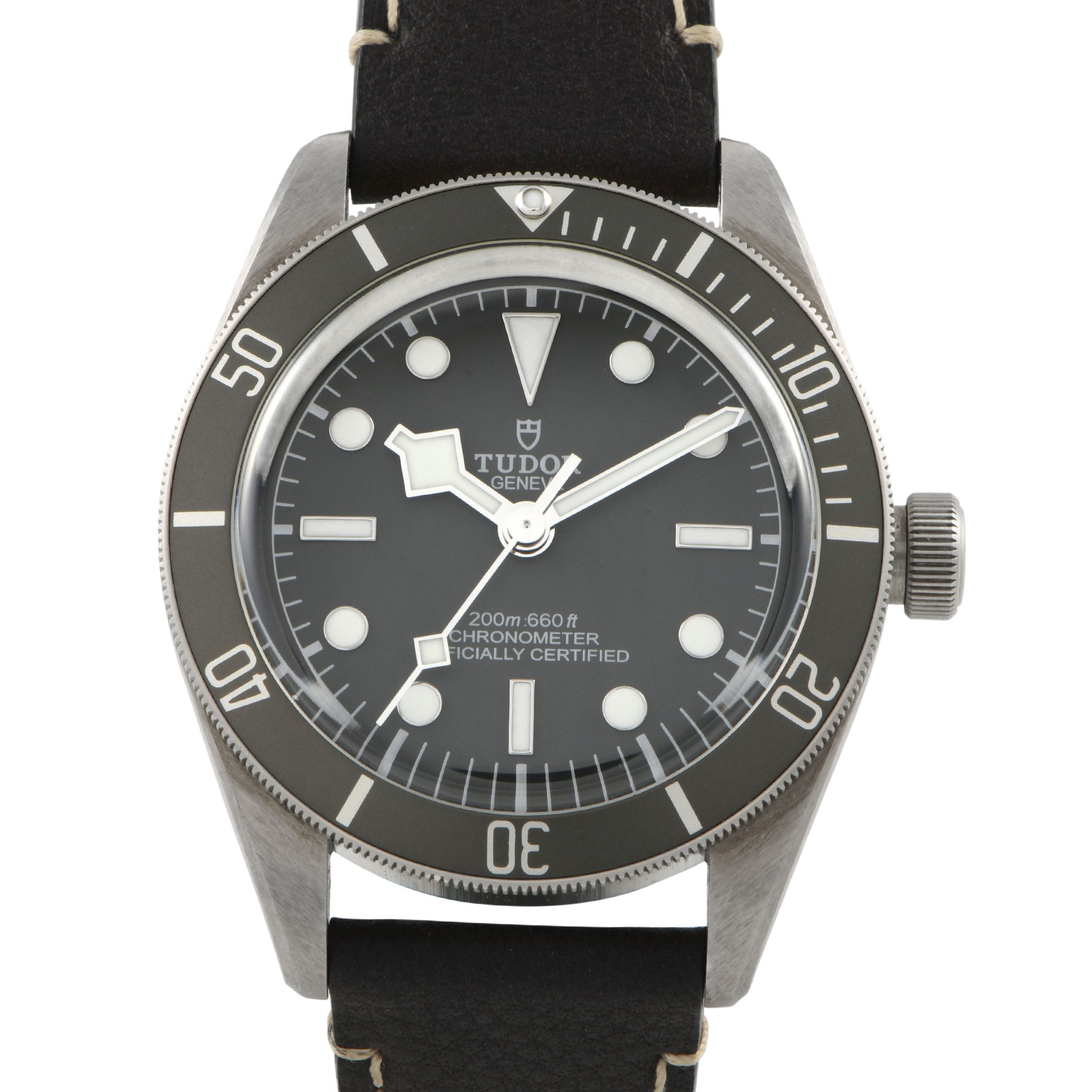 Tudor Black Bay 58 Silver on Leather Men's Watch 79010SG
