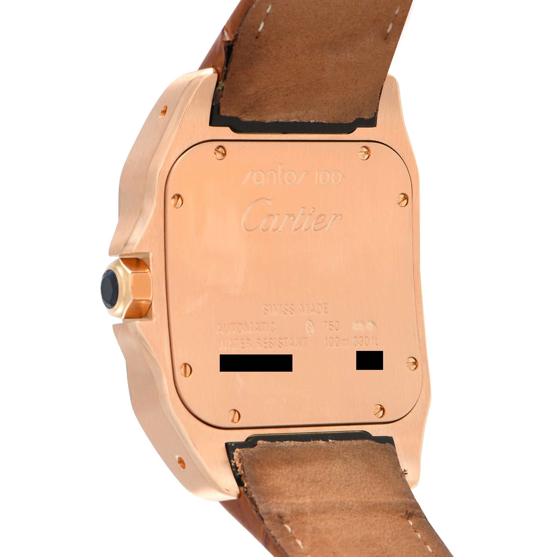 Cartier Santos 100 18K Rose Gold Watch 12800 2792