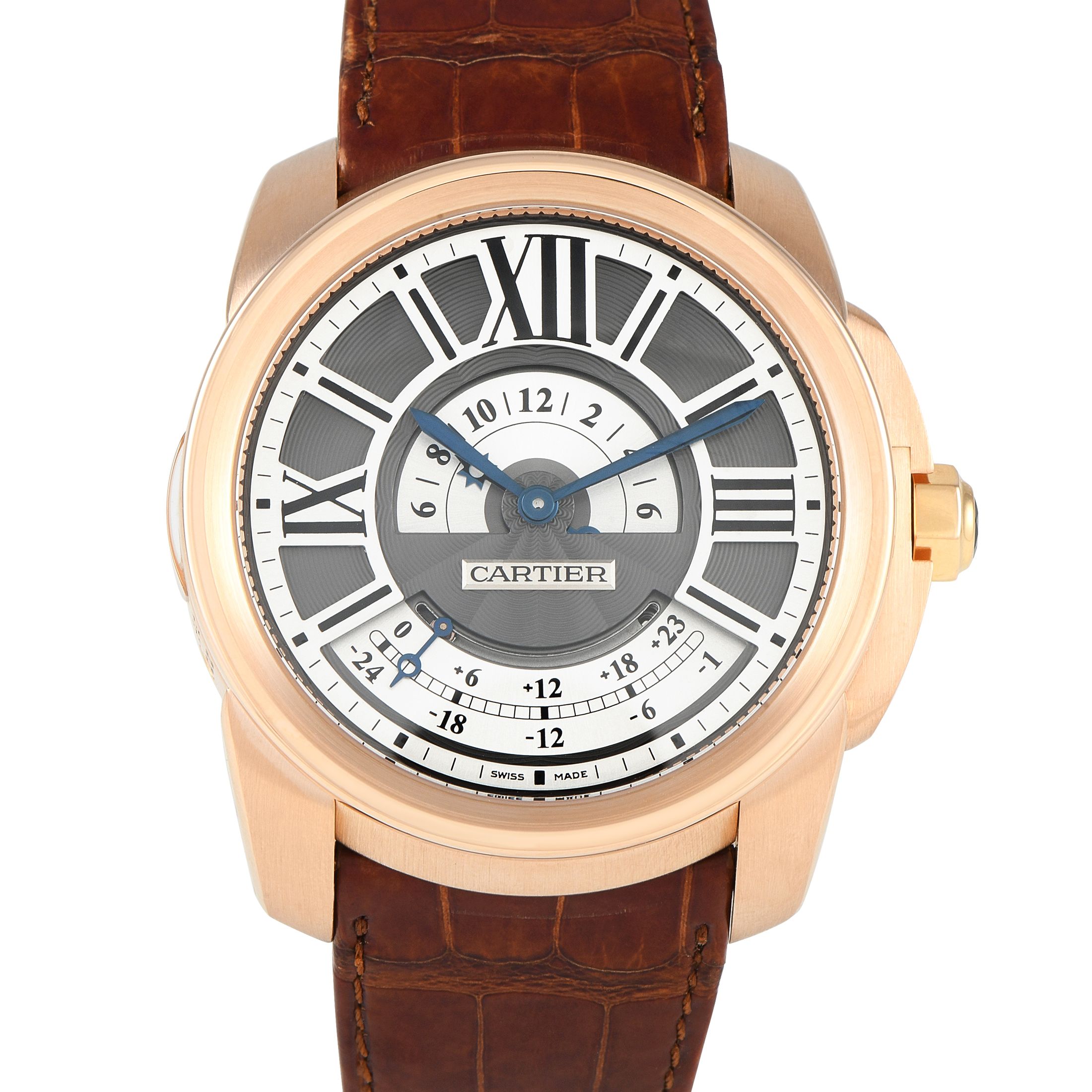 Cartier Calibre de Cartier Multiple Time Zone Rose Gold Watch W7100025