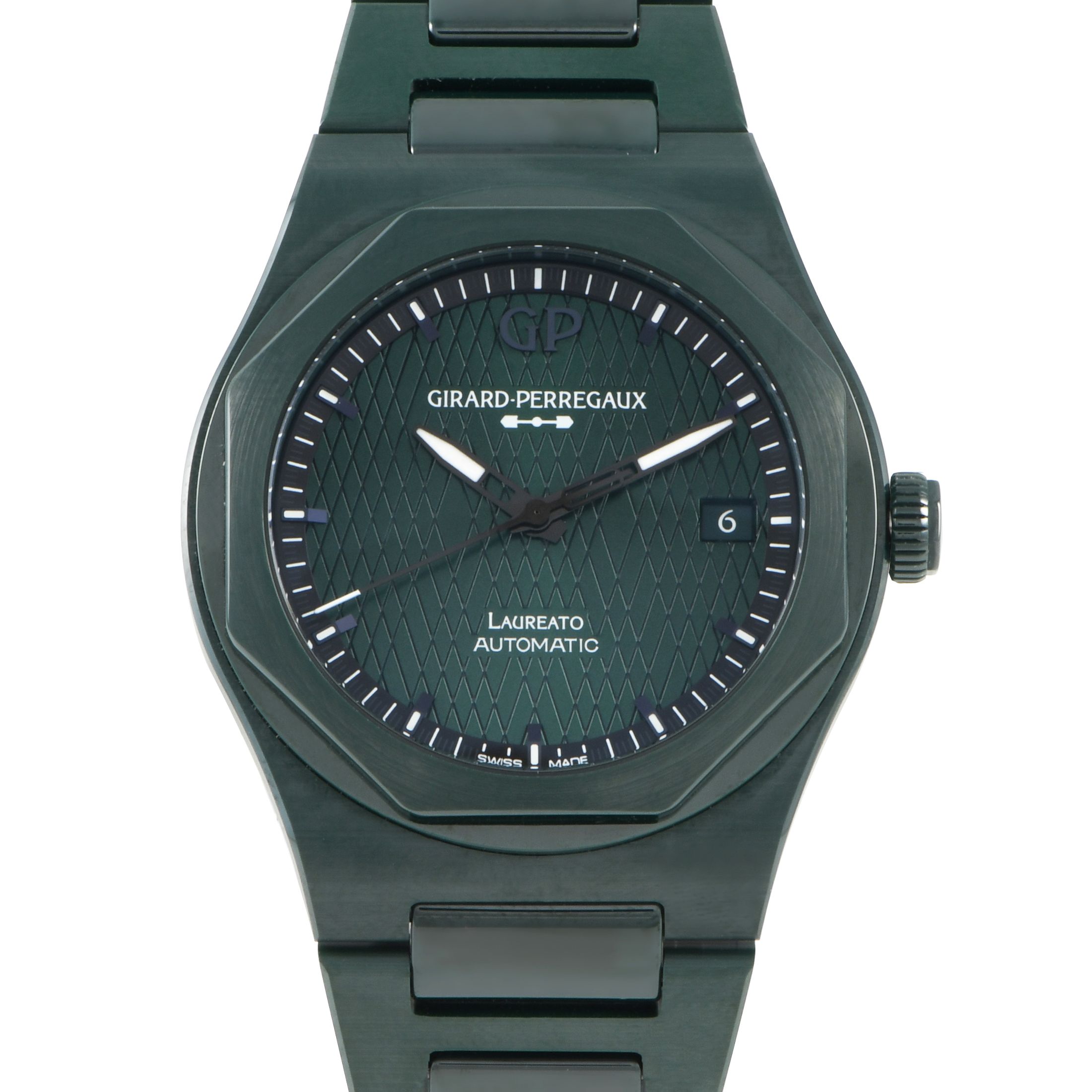 Girard Perregaux Laureato Green Ceramic Aston Martin Edition Watch 81005-32-3080-1cx