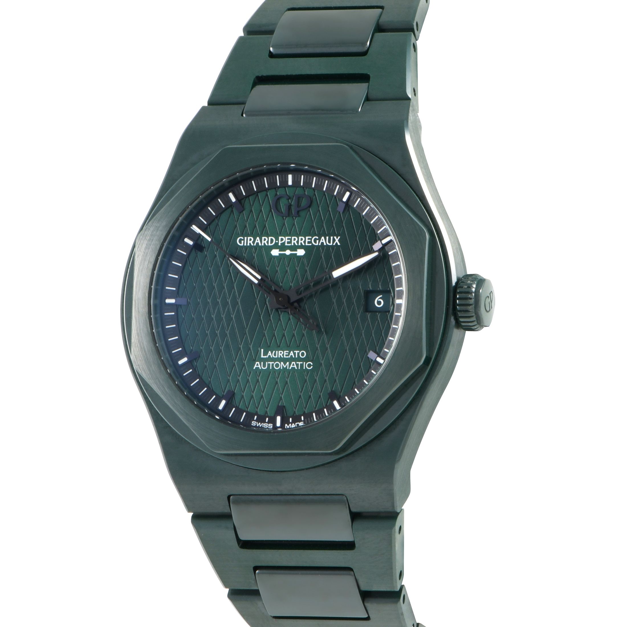 Girard Perregaux Laureato Green Ceramic Aston Martin Edition Watch 81005-32-3080-1cx