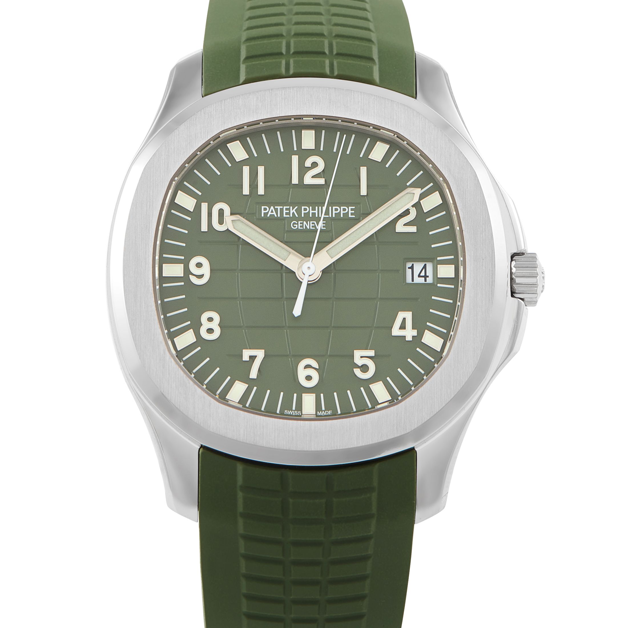 Patek Philippe Aquanaut Jumbo Khaki Green White Gold Watch 5168G-010