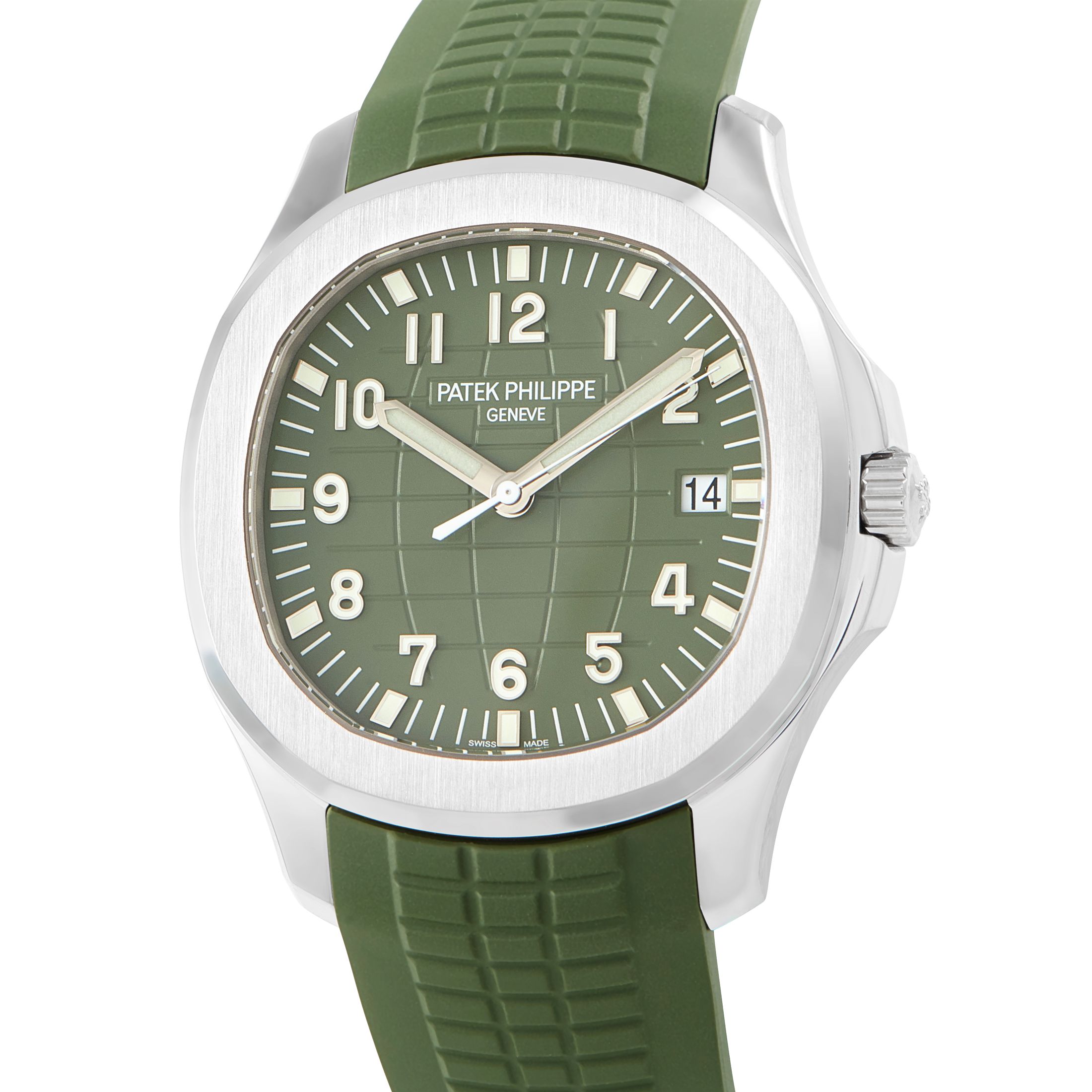 Patek Philippe Aquanaut Jumbo Khaki Green White Gold Watch 5168G-010