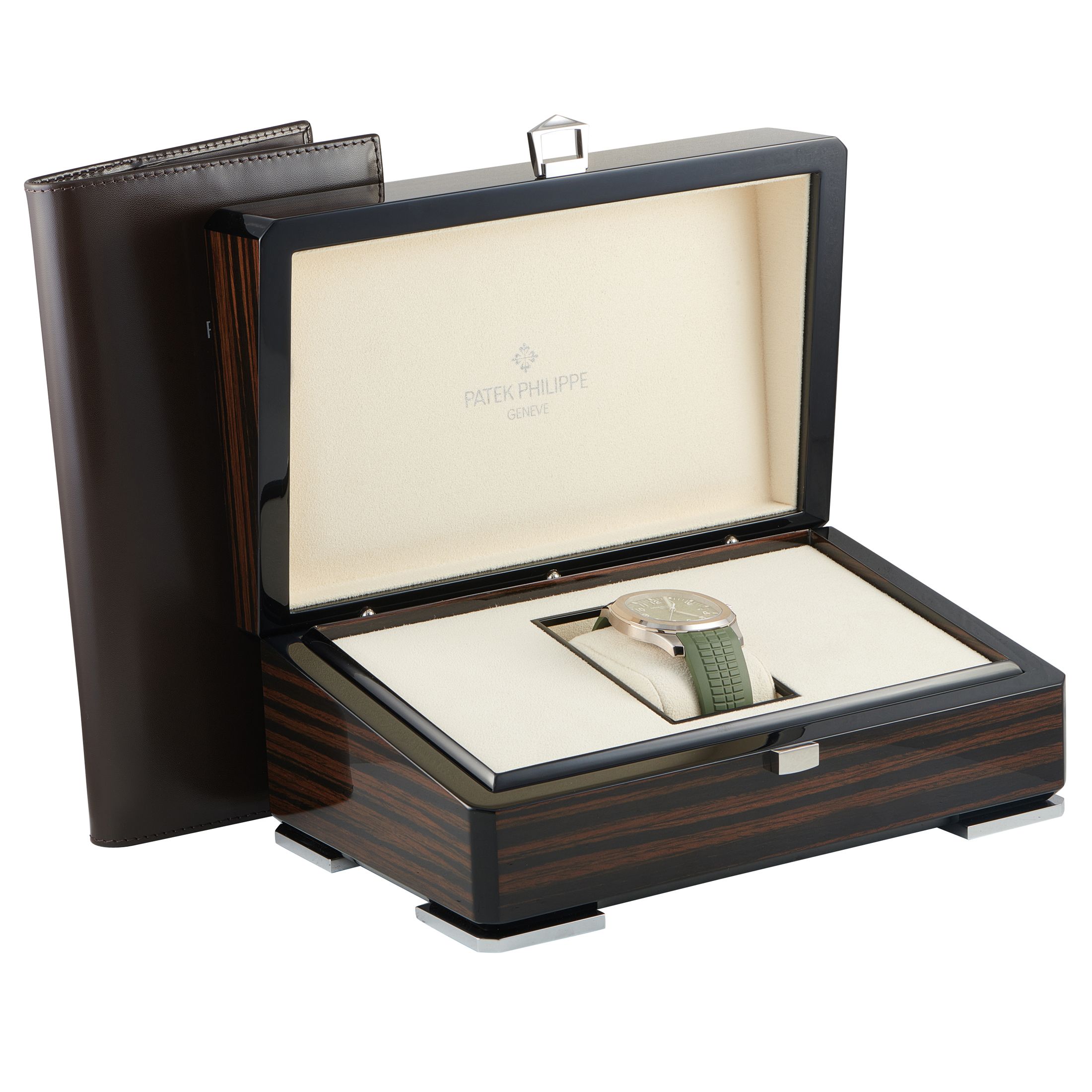 Patek Philippe Aquanaut Jumbo Khaki Green White Gold Watch 5168G-010