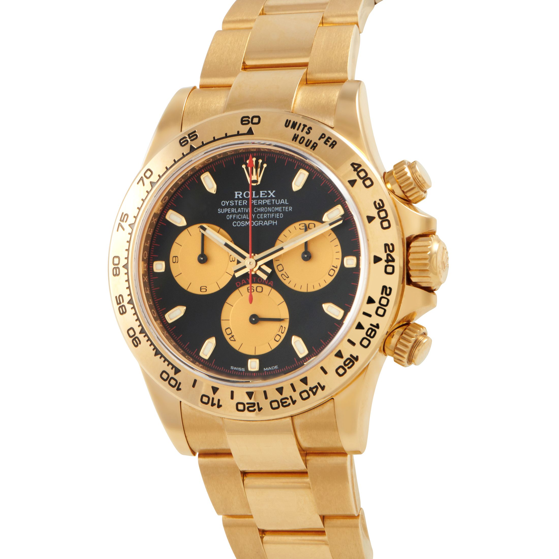 Rolex Daytona Black Dial Yellow Gold Watch 116508