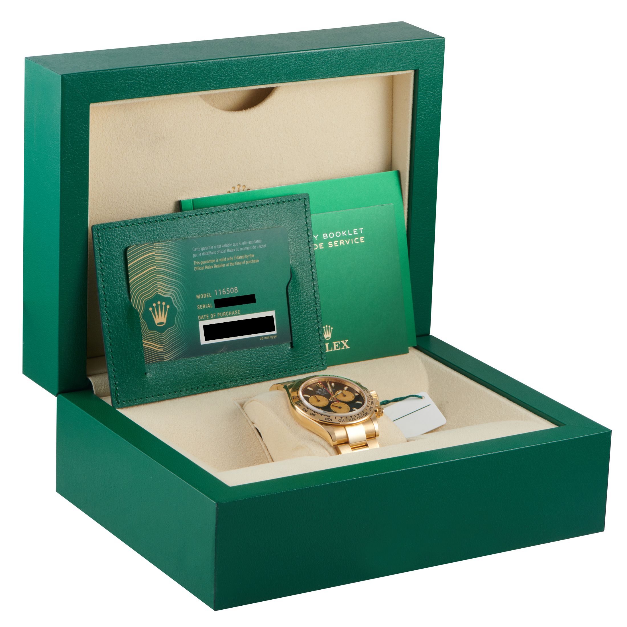 Rolex Daytona Black Dial Yellow Gold Watch 116508
