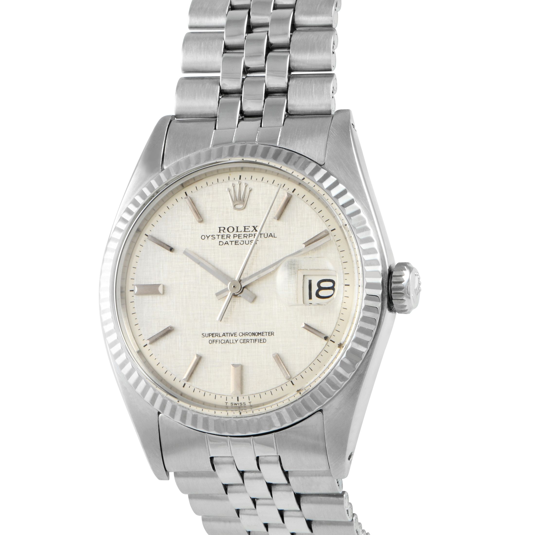 Rolex Datejust 36 Linen Dial Watch 1601