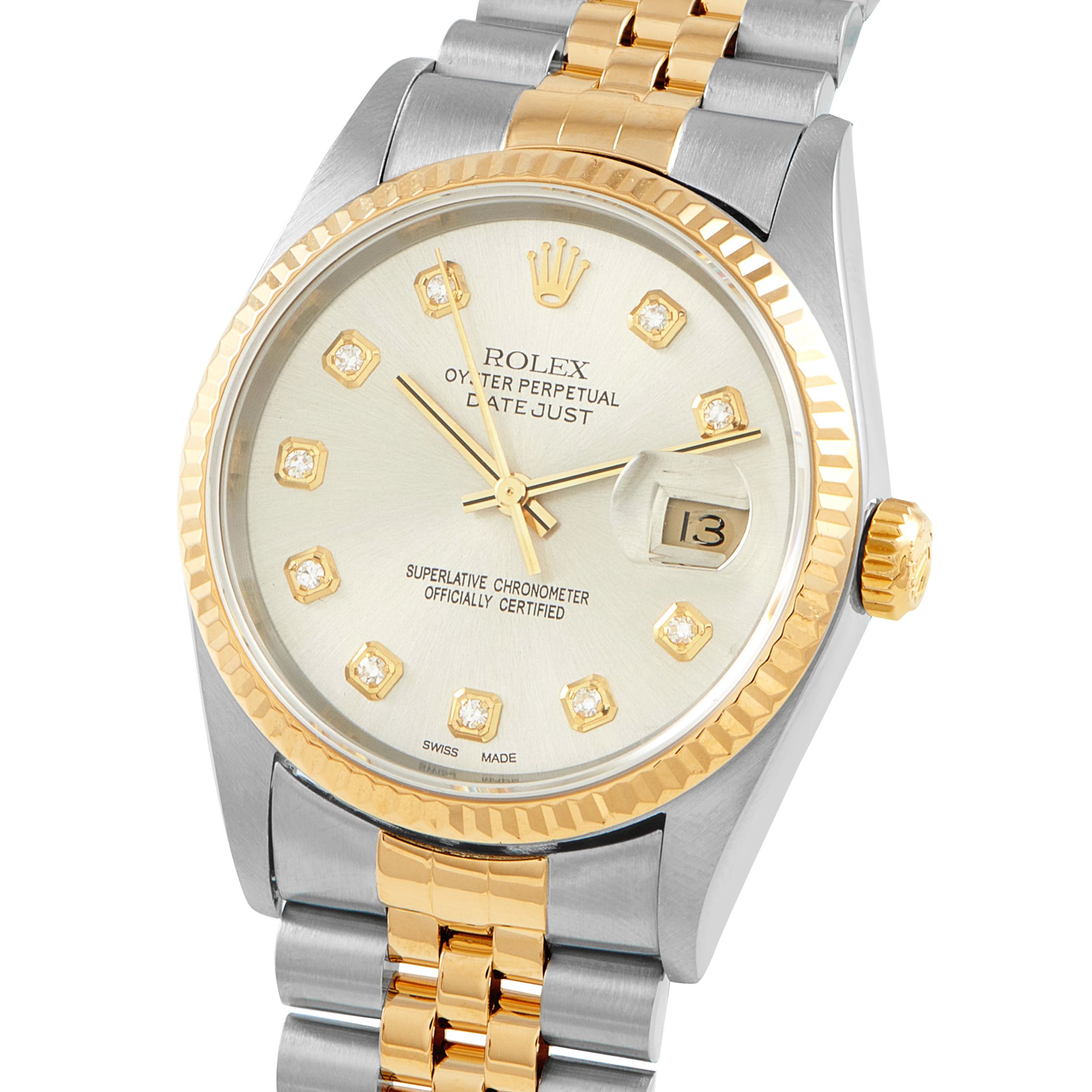 Rolex Datejust 36 Diamond Dial Watch 16233