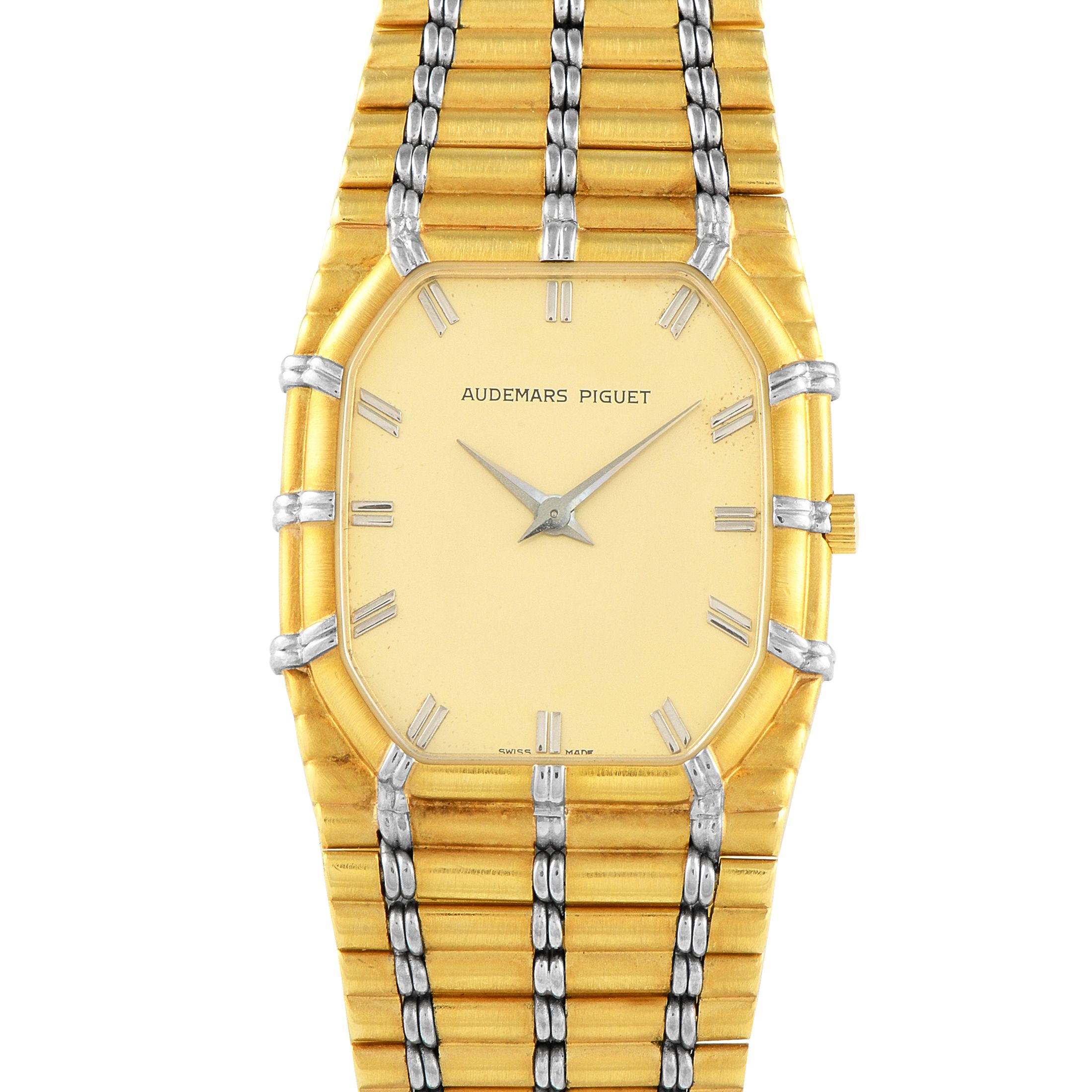 Audemars Piguet Bamboo 18K Yellow Gold Quartz Watch Gold Bamboo