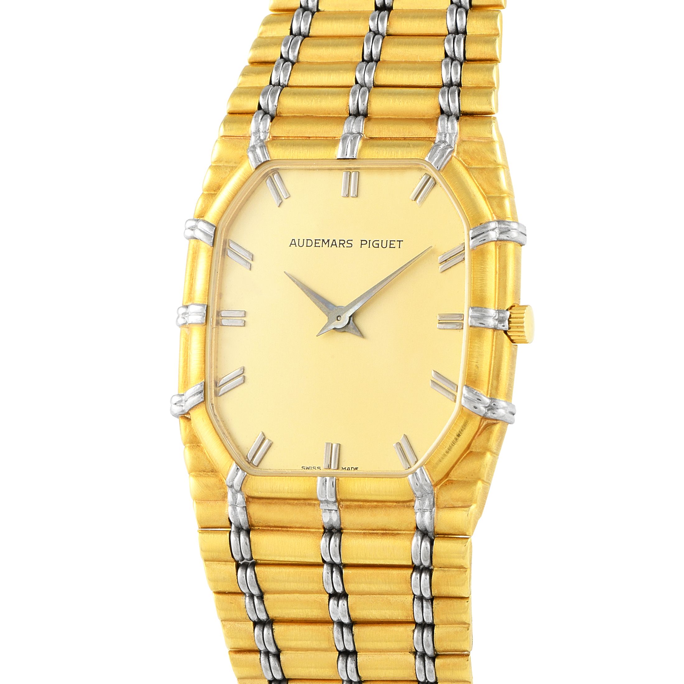 Audemars Piguet Bamboo 18K Yellow Gold Quartz Watch Gold Bamboo