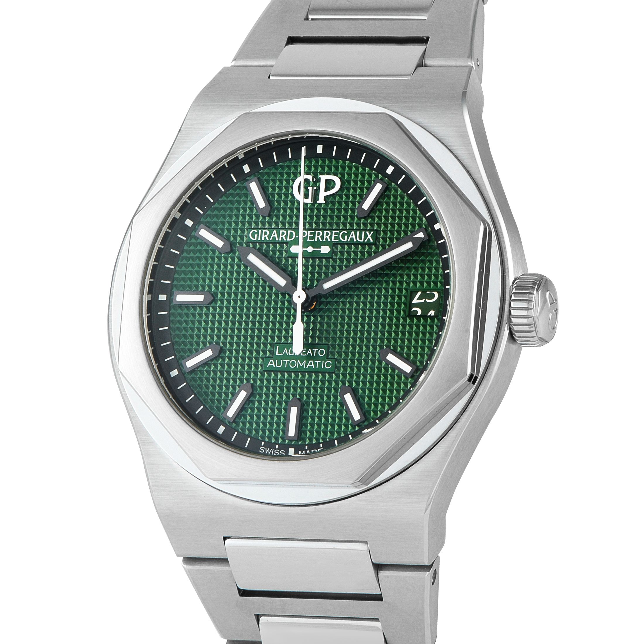 Girard Perregaux Laureato 42mm Green Dial Steel Watch 81010-11-3153-1CM