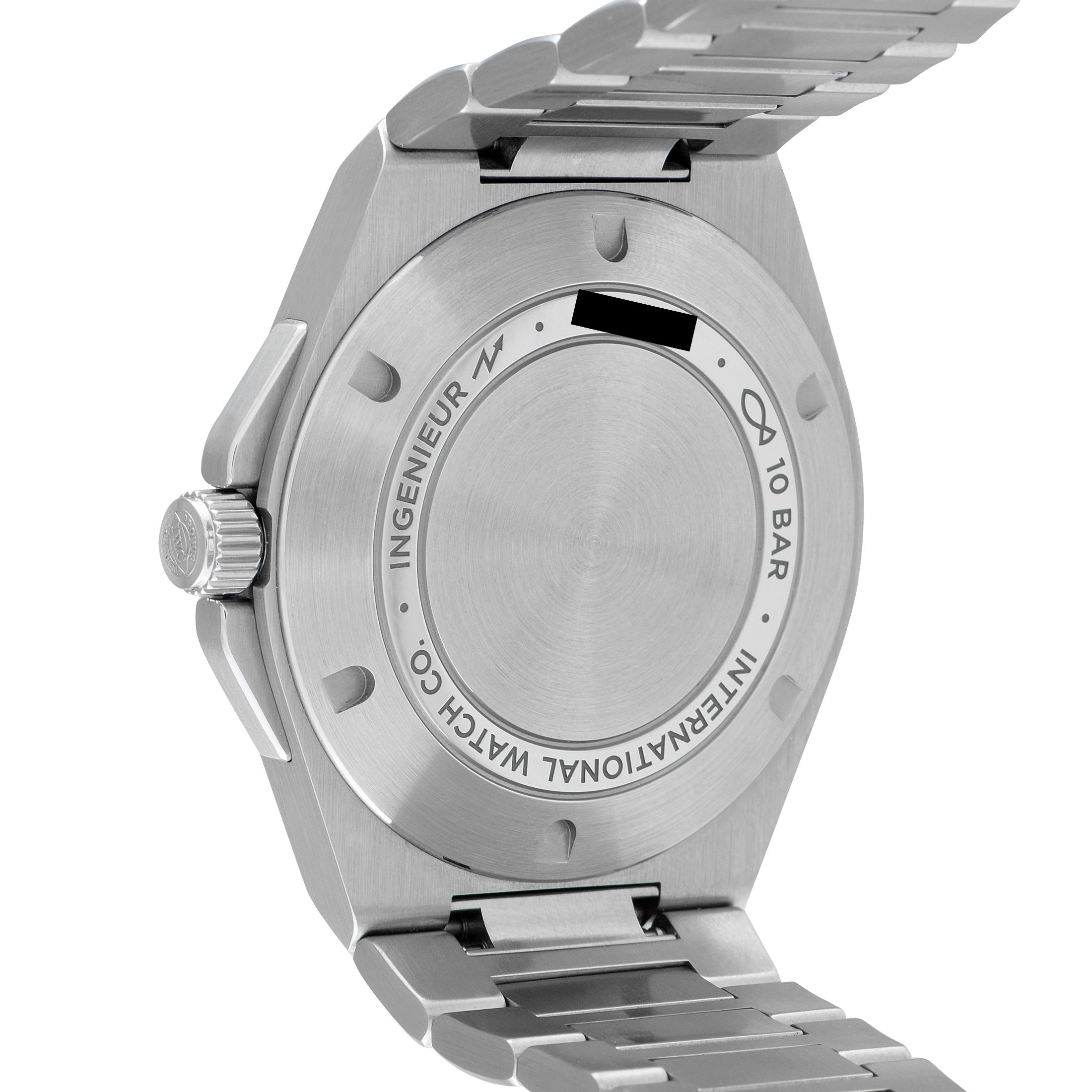IWC Ingenieur Automatic 40 Aqua Dial Steel Watch IW328903