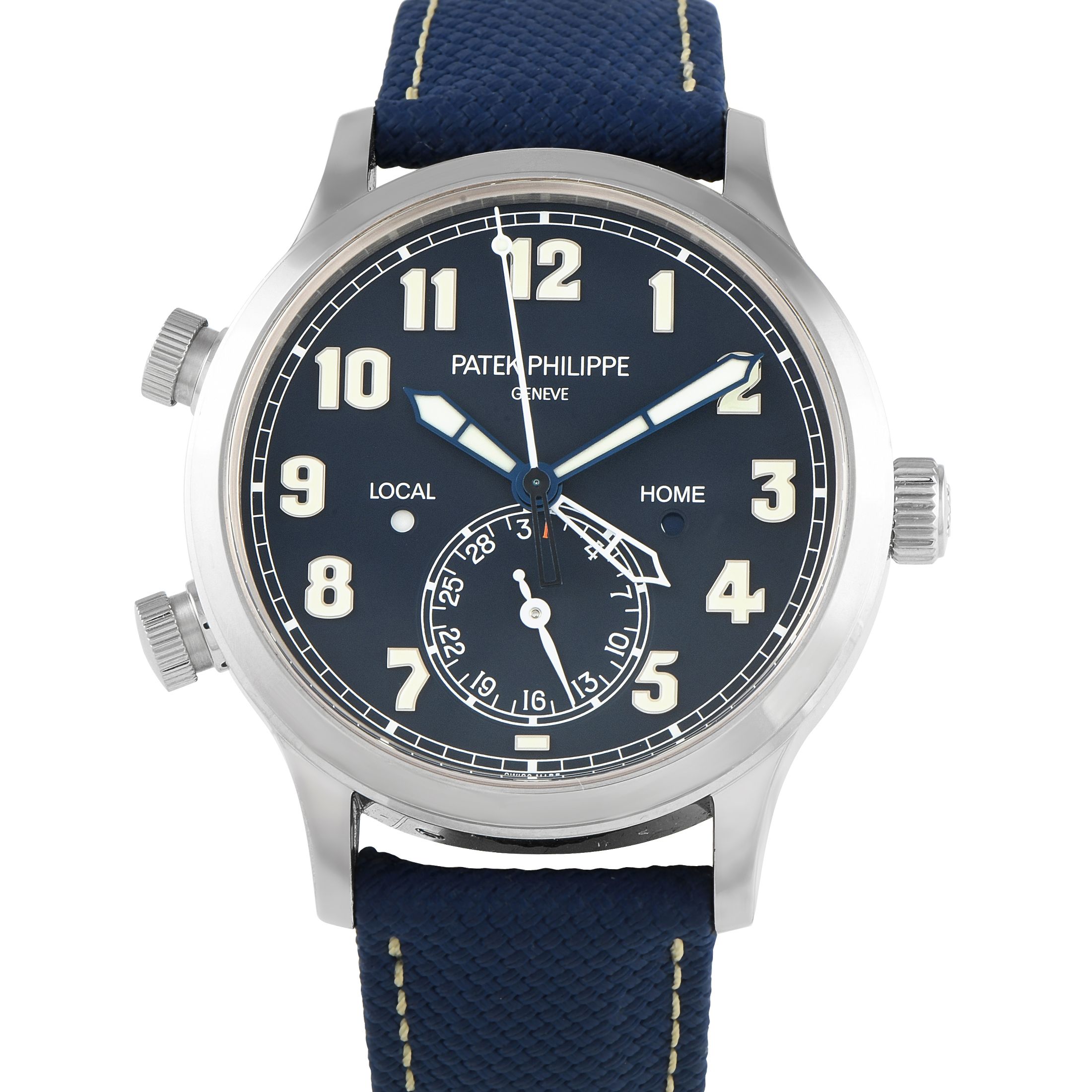 Patek Philippe Pilot Travel Time 18K White Gold Watch 5524G-001