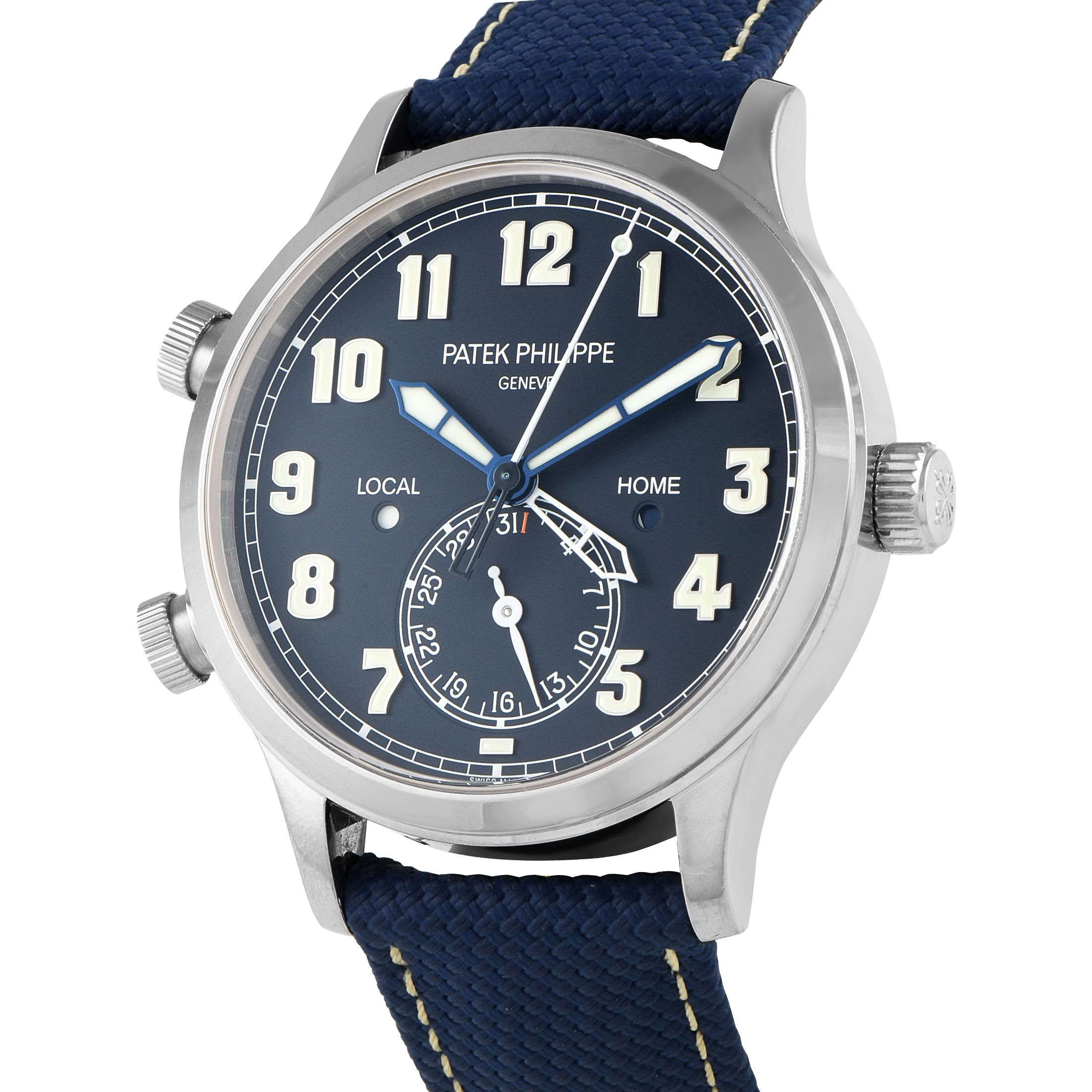 Patek Philippe Pilot Travel Time 18K White Gold Watch 5524G-001