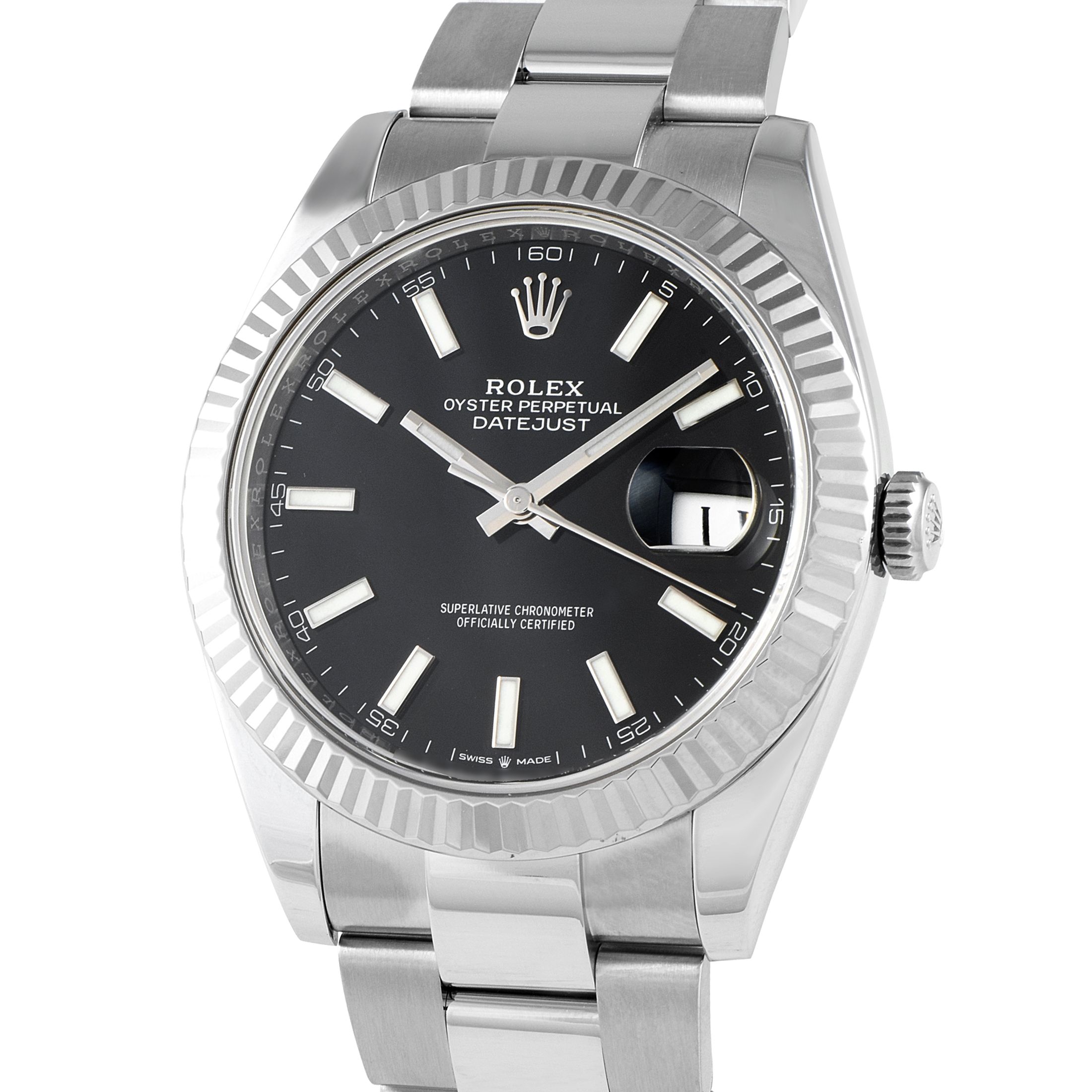 Rolex Datejust 41 Black Dial Oystersteel Oyster Watch 126334