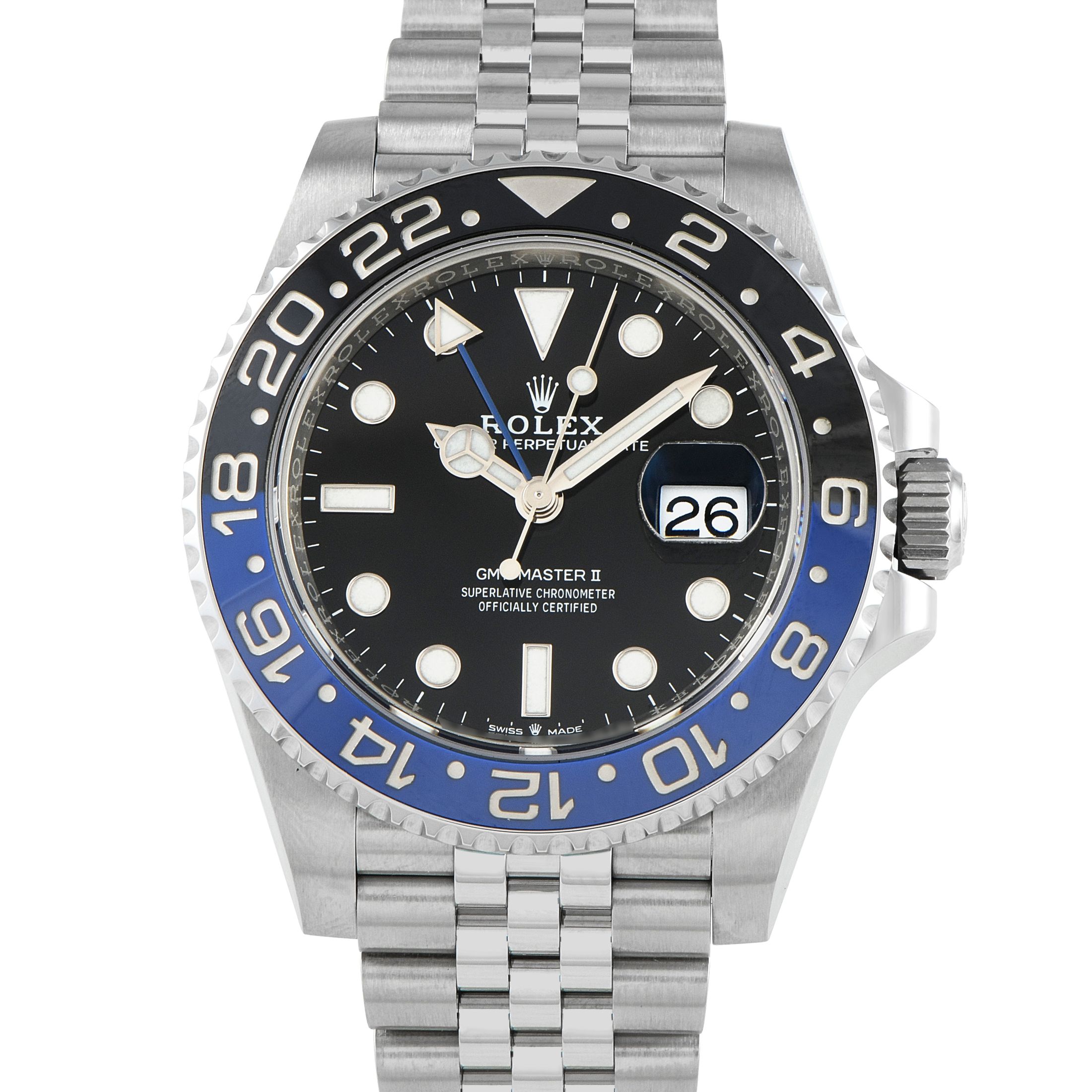 Rolex GMT-Master II Batgirl Jubilee Watch 126710BLNR