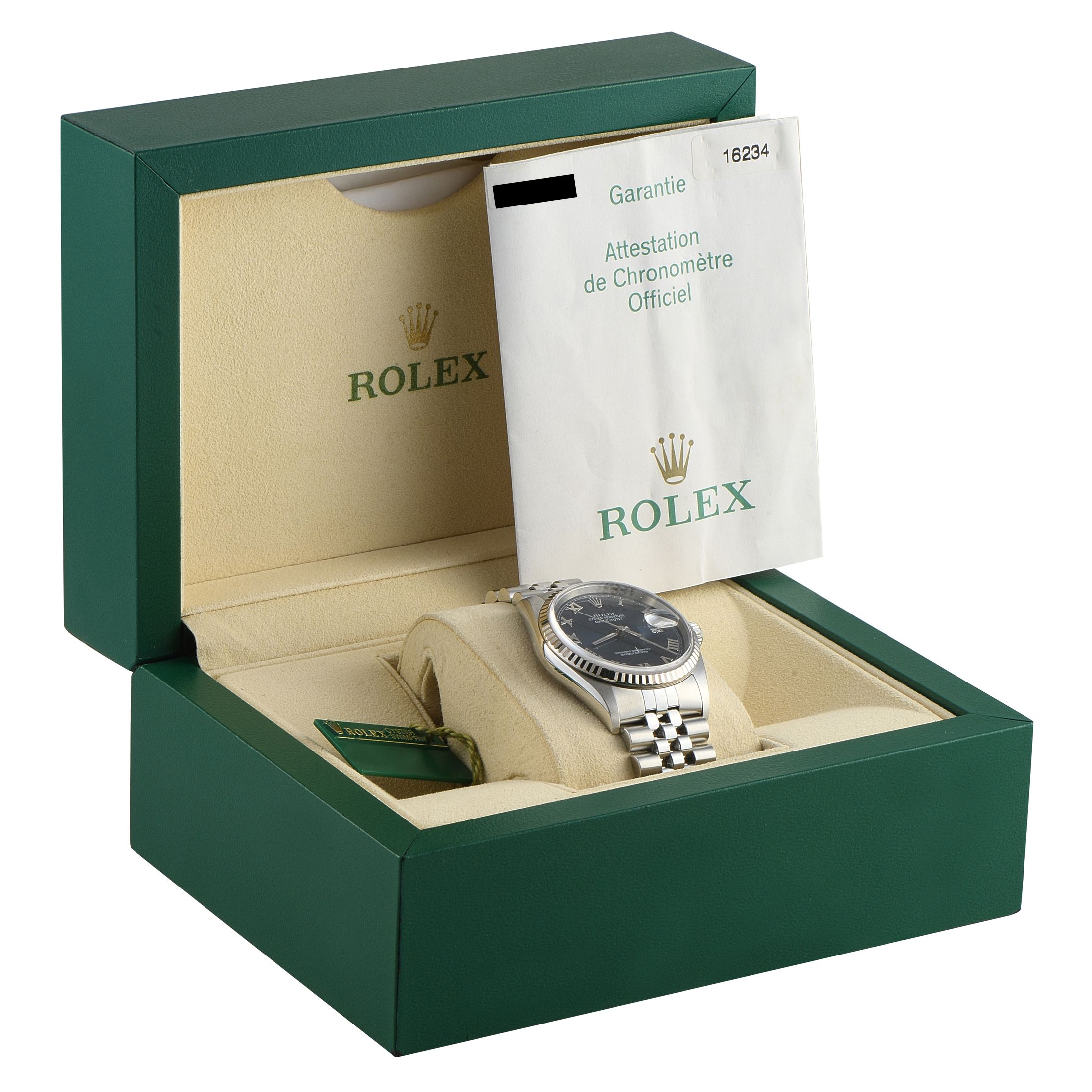 Rolex Datejust 36 Blue Roman Dial Jubilee Watch 16234