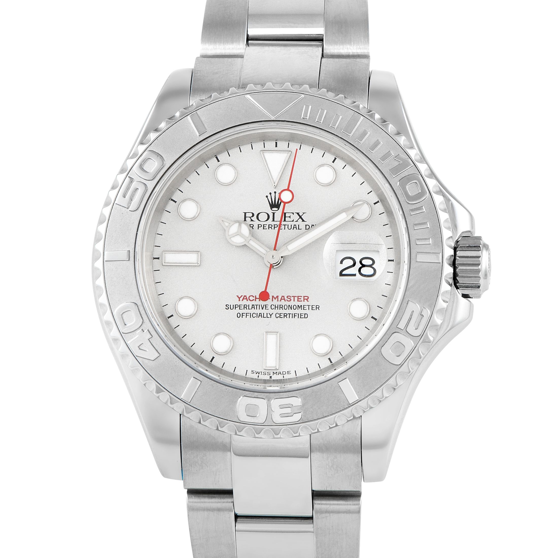Rolex Yacht-Master Platinum Dial Oyster Watch 16622