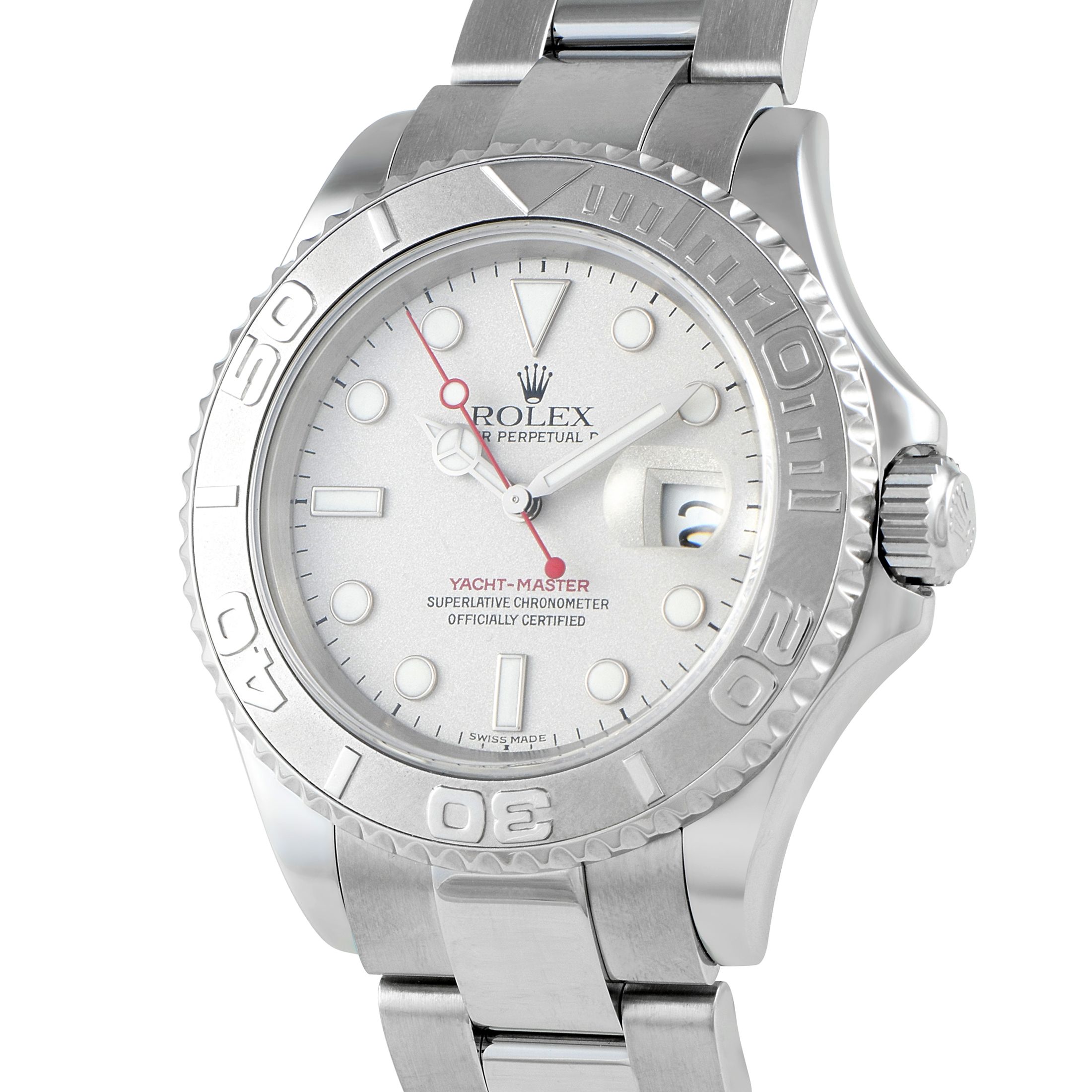 Rolex Yacht-Master Platinum Dial Oyster Watch 16622