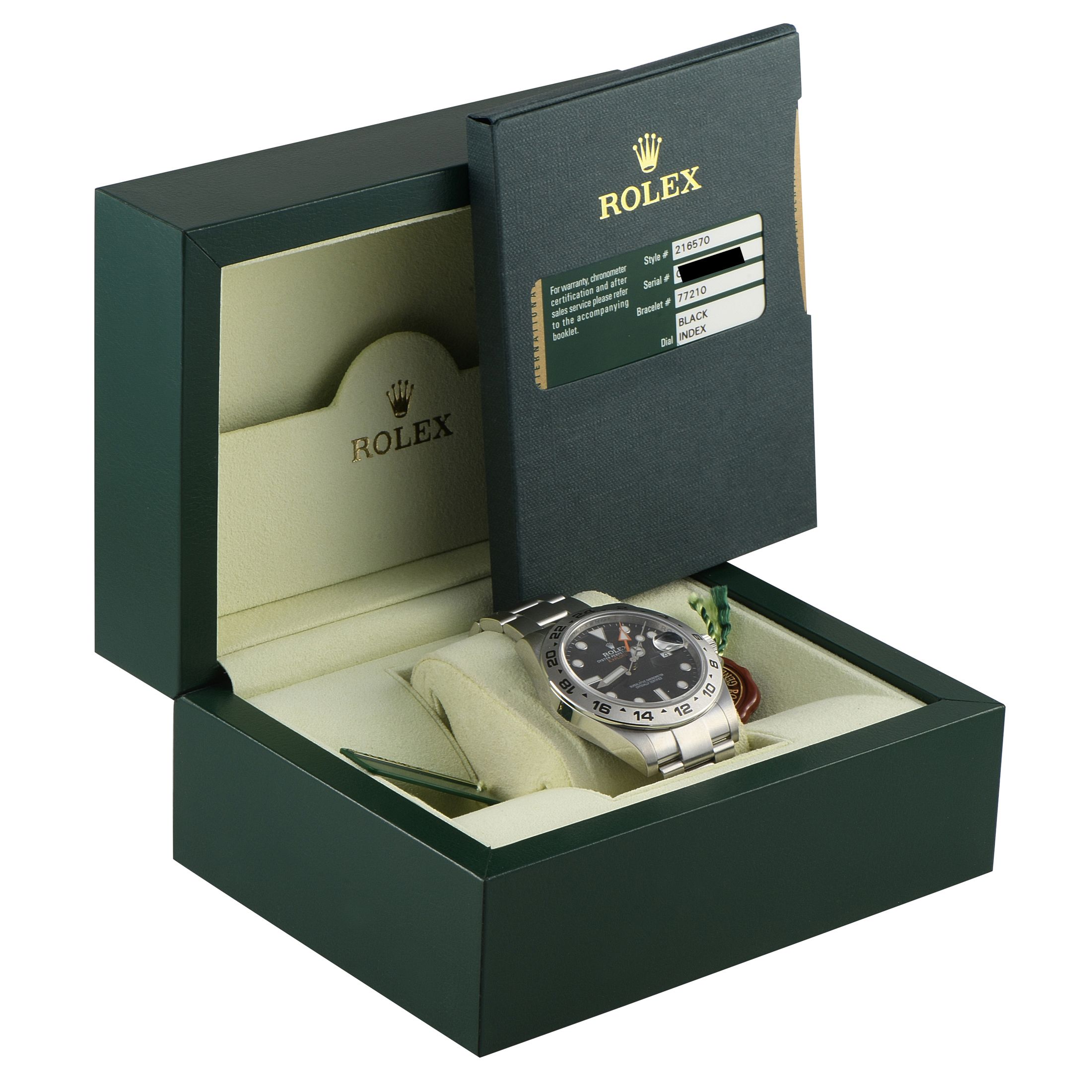 Rolex Explorer II Black Dial Steel Oyster Watch 216570