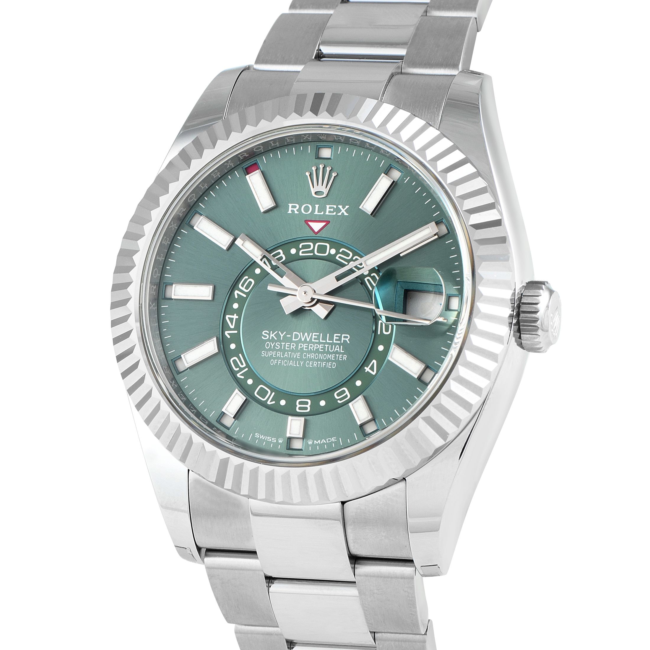 Rolex Sky-Dweller Mint Green Dial Oystersteel Oyster Watch 336934