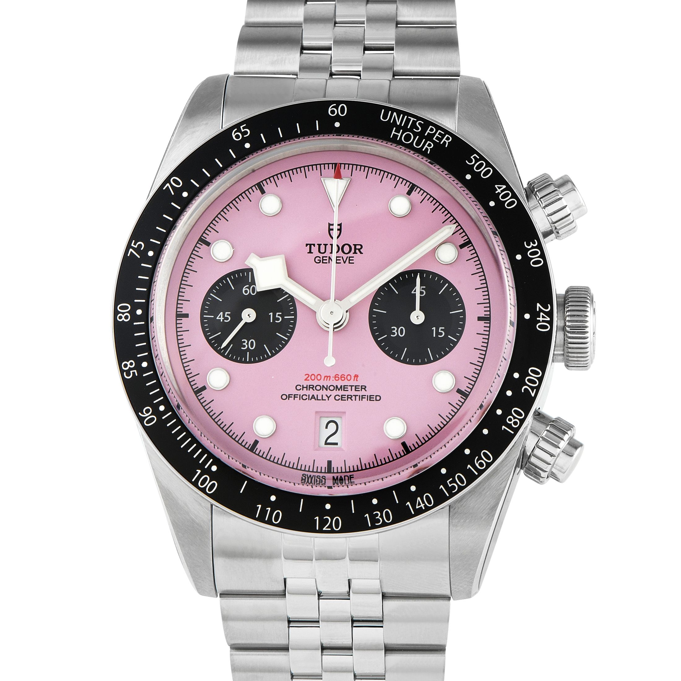 Tudor Black Bay Chrono Pink Dial Steel Watch 79360N-0019