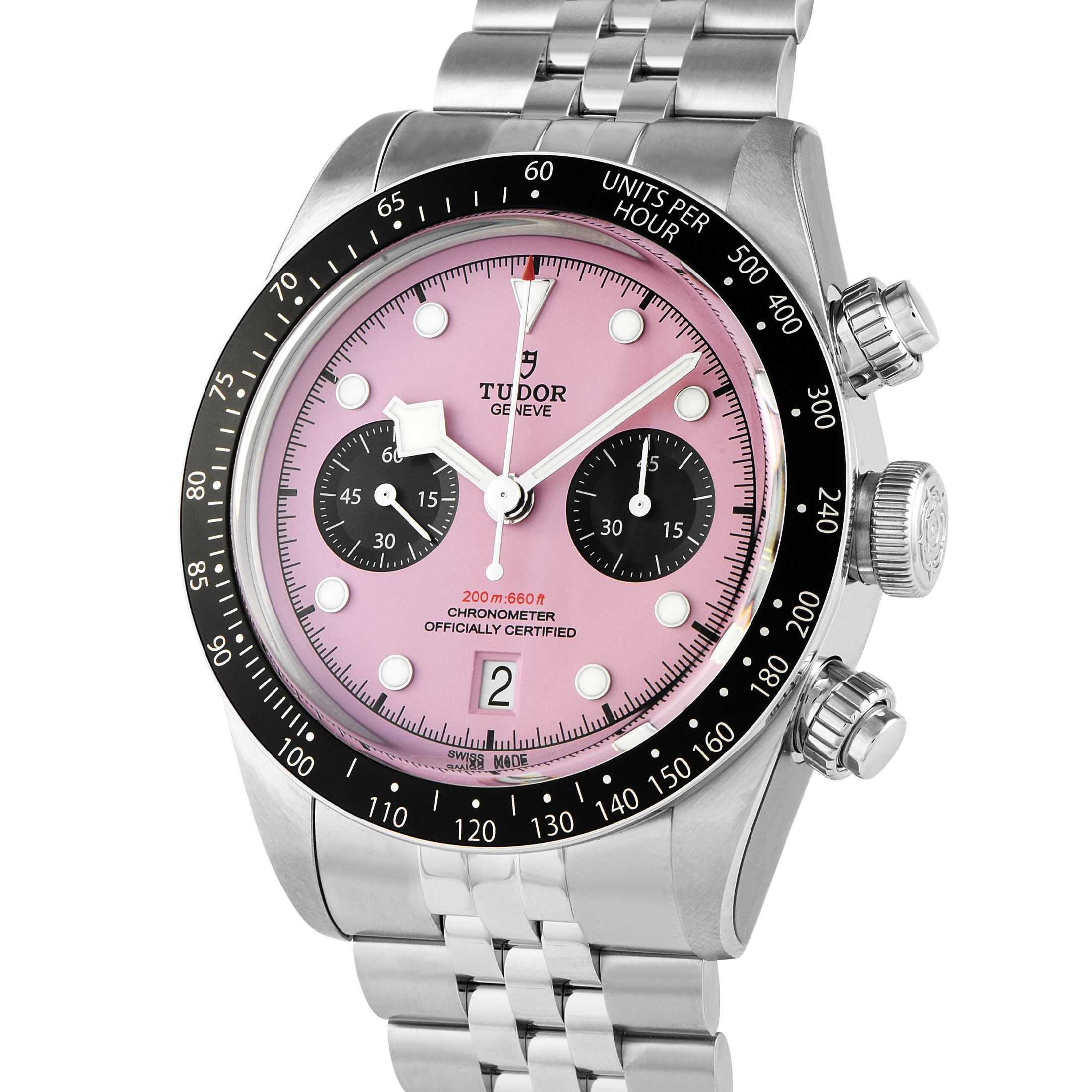 Tudor Black Bay Chrono Pink Dial Steel Watch 79360N-0019