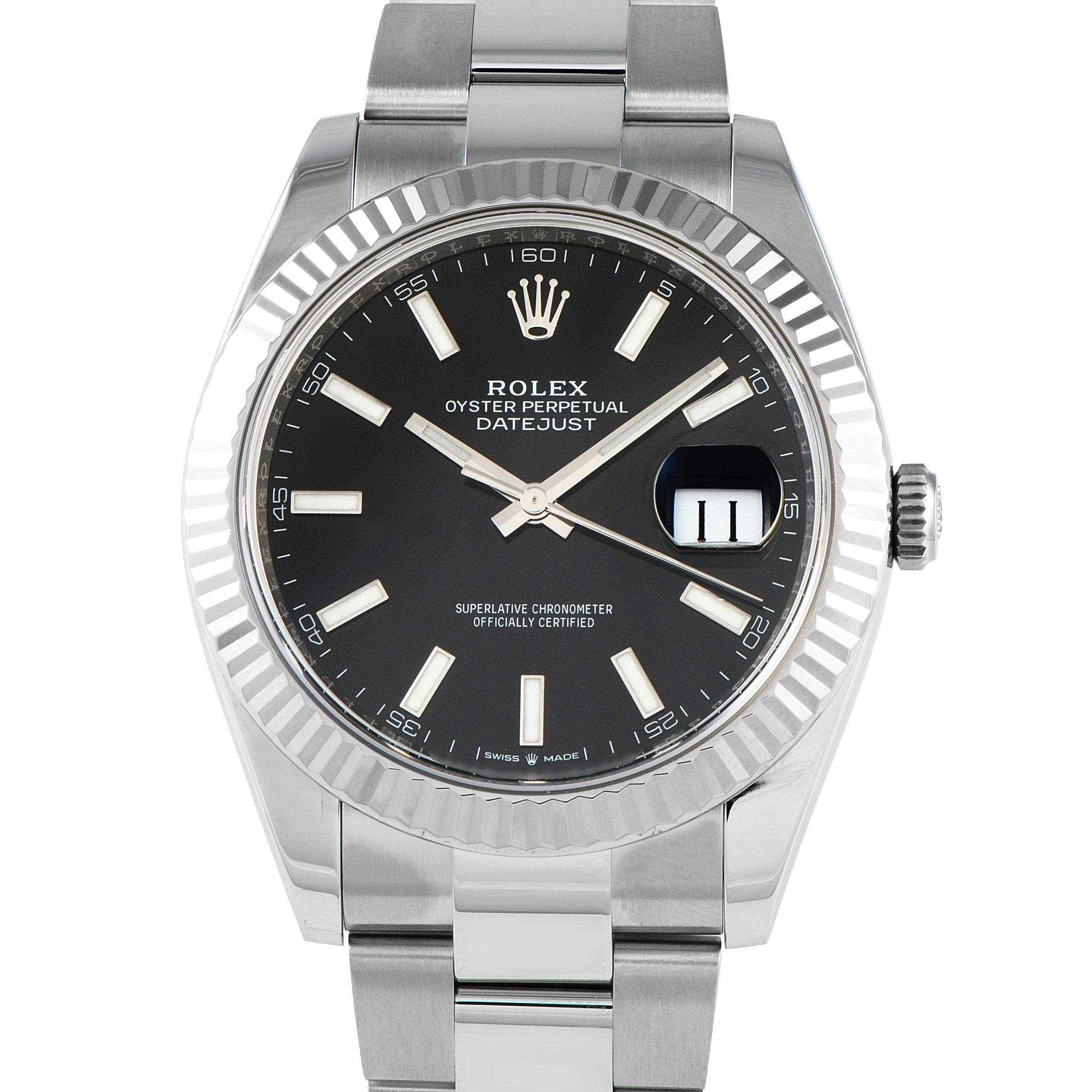 Rolex Datejust 41 Black Dial Oystersteel Oyster Watch 126334
