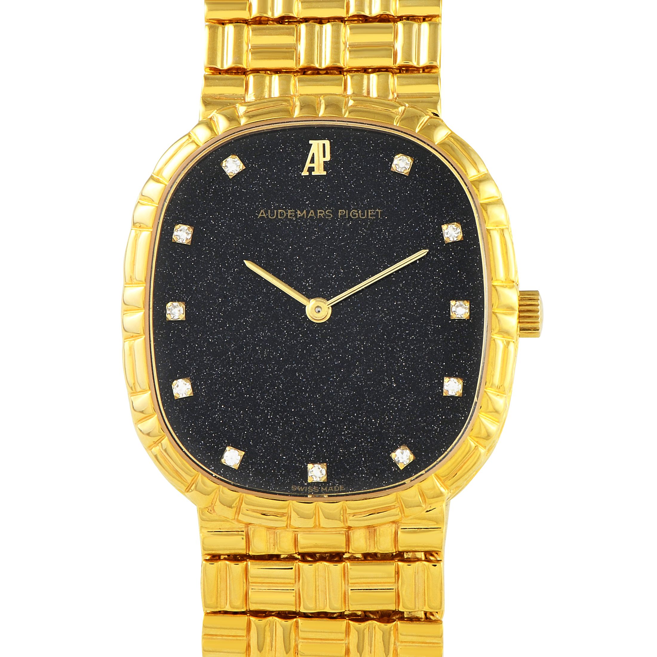 Audemars Piguet Aventurine Dial Yellow Gold Watch Gold Bamboo