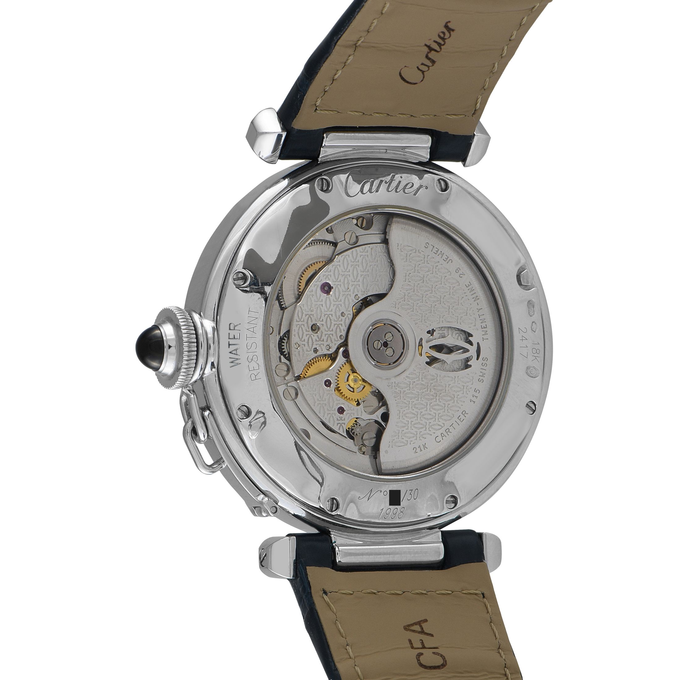 Cartier Pasha Jour et Nuit Heure White Gold Watch 2417