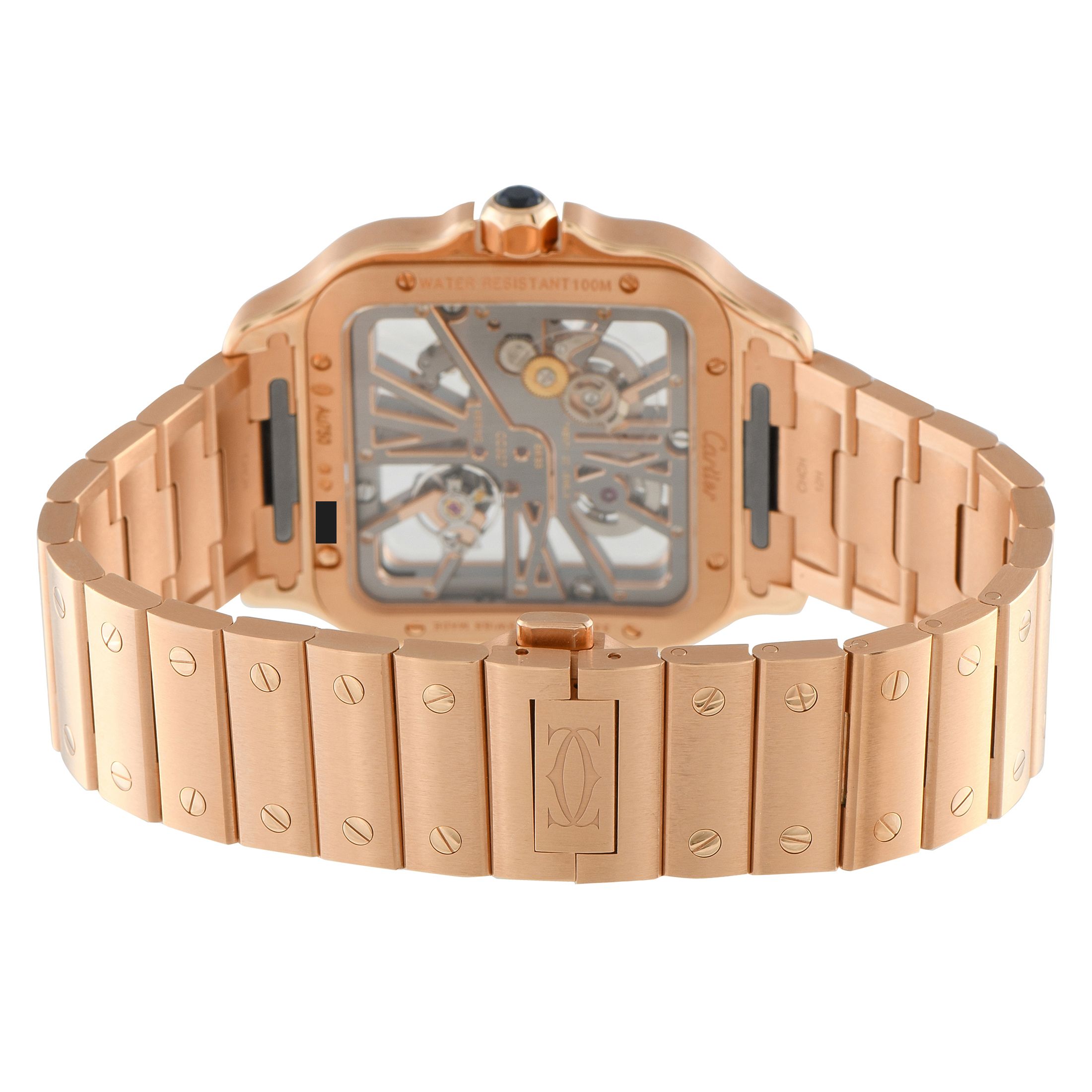 Cartier Santos Skeleton Rose Gold Watch WHSA0016
