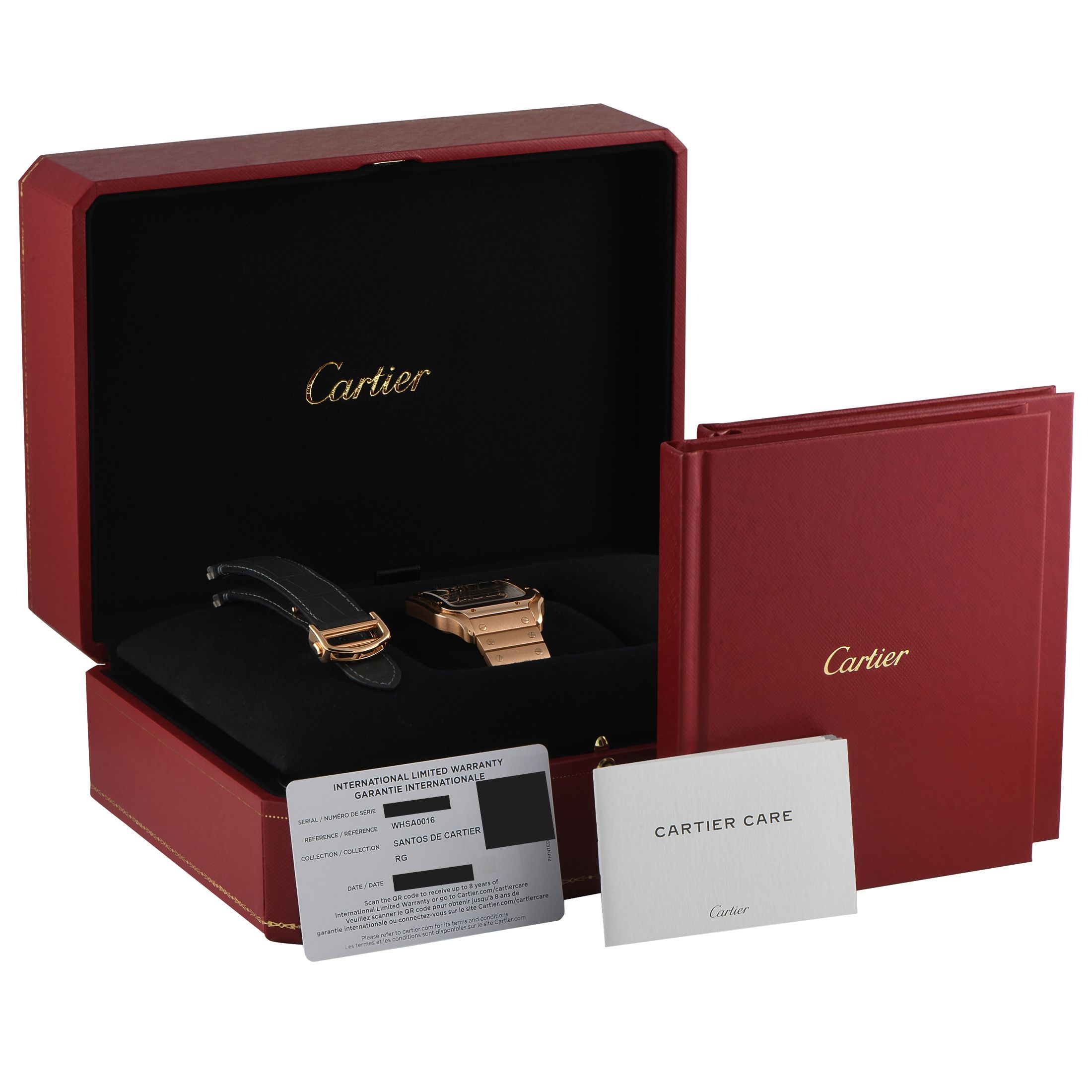 Cartier Santos Skeleton Rose Gold Watch WHSA0016