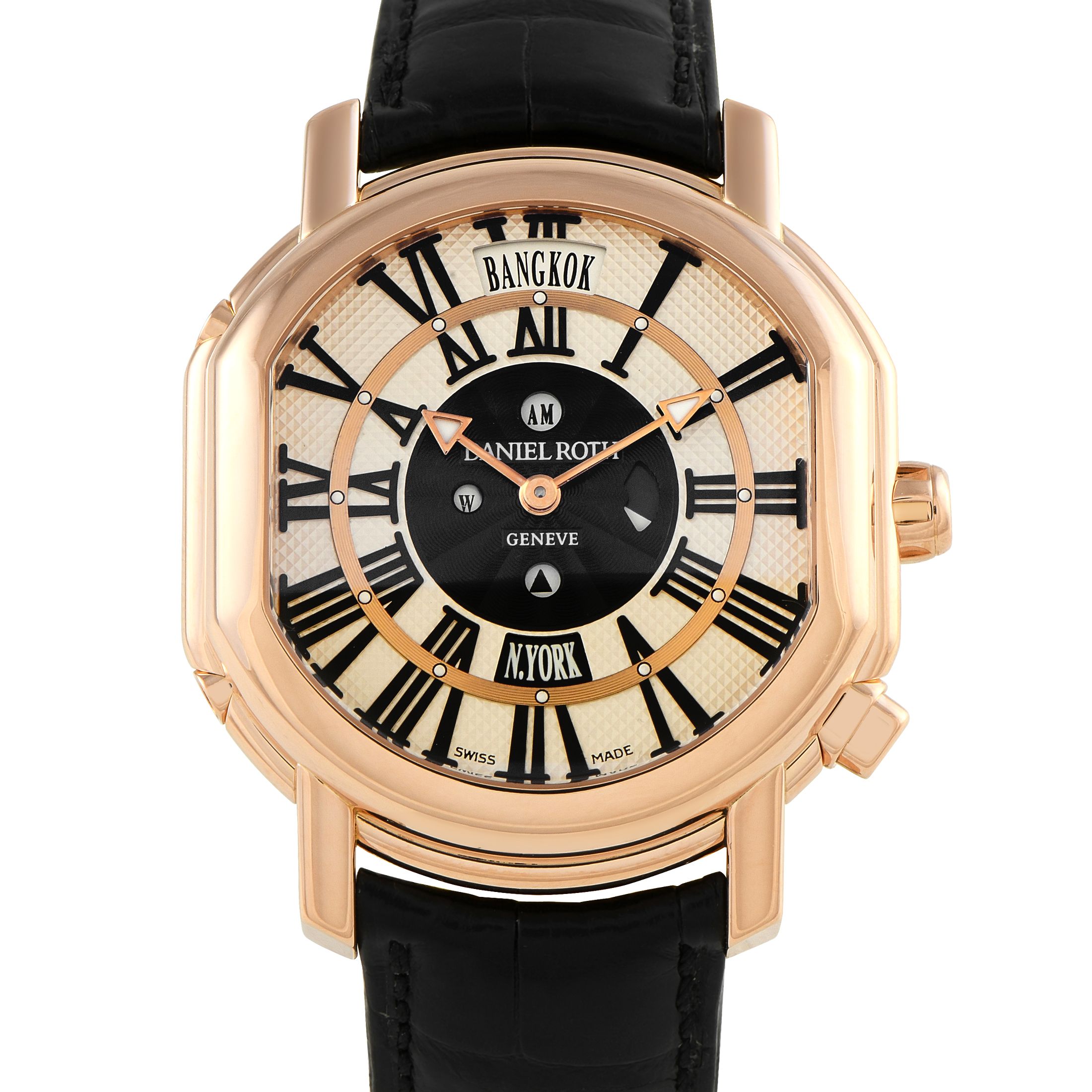 Daniel Roth Academie Metropolitan Dual Time Zone Rose Gold Watch 858.Y.50.172.CCBD