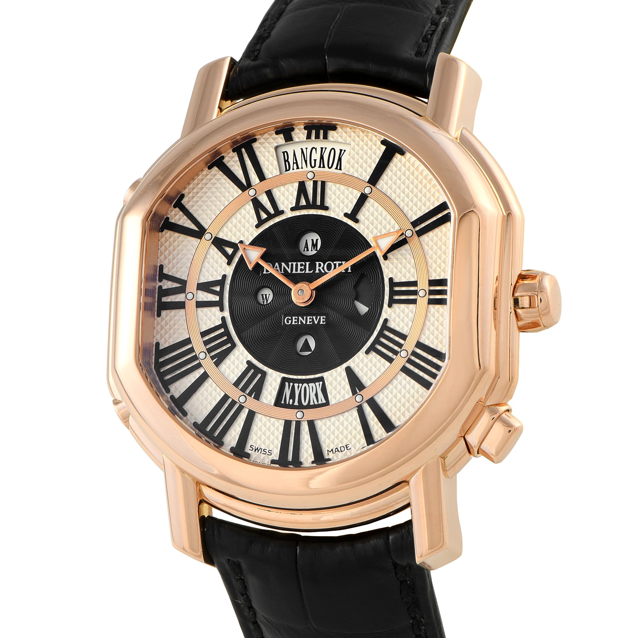 Daniel Roth Academie Metropolitan Dual Time Zone Rose Gold Watch 858.Y.50.172.CCBD