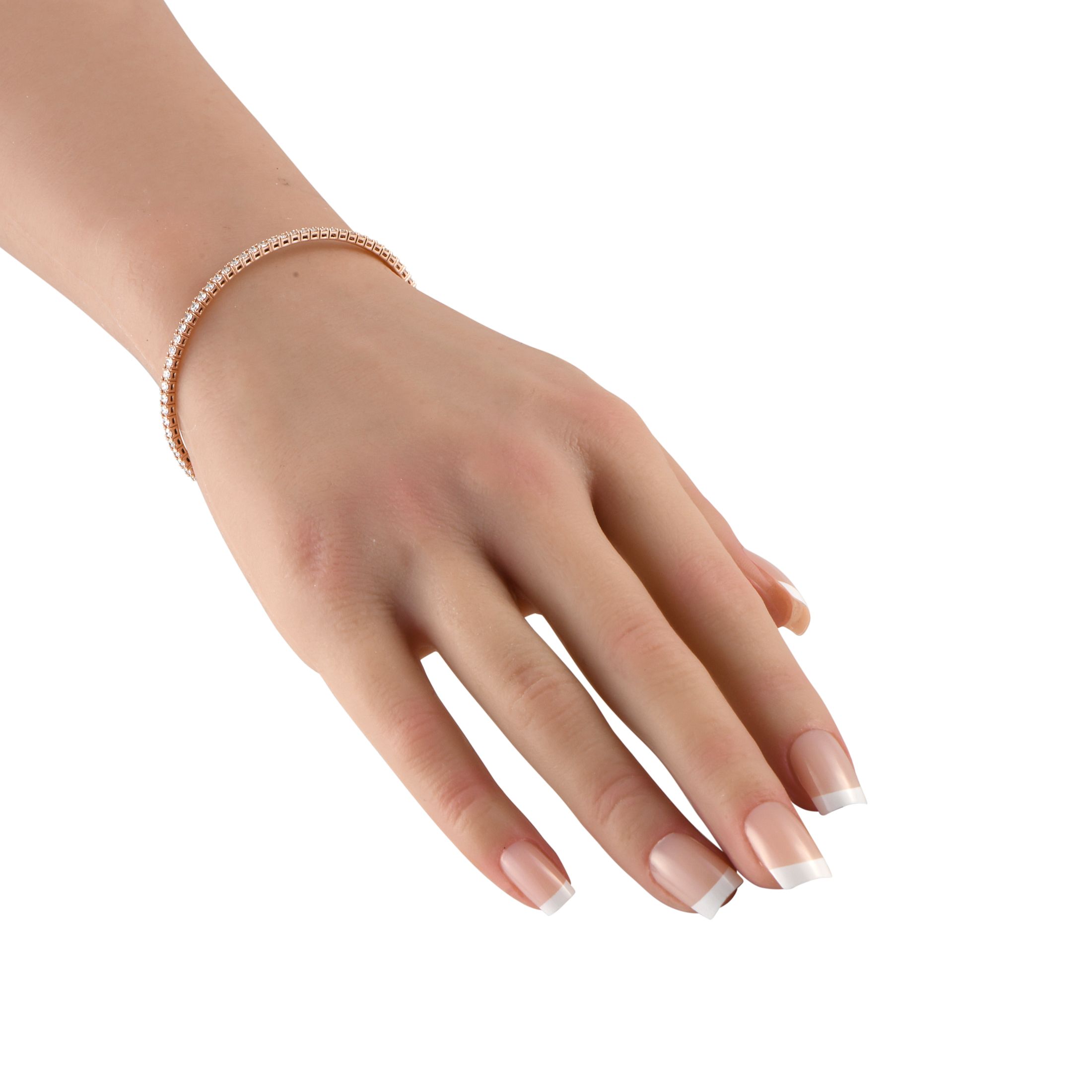 LB Exclusive 14K Rose Gold 1.55ct Lab-Grown Diamond Eternity Bangle Bracelet  MF03-041725