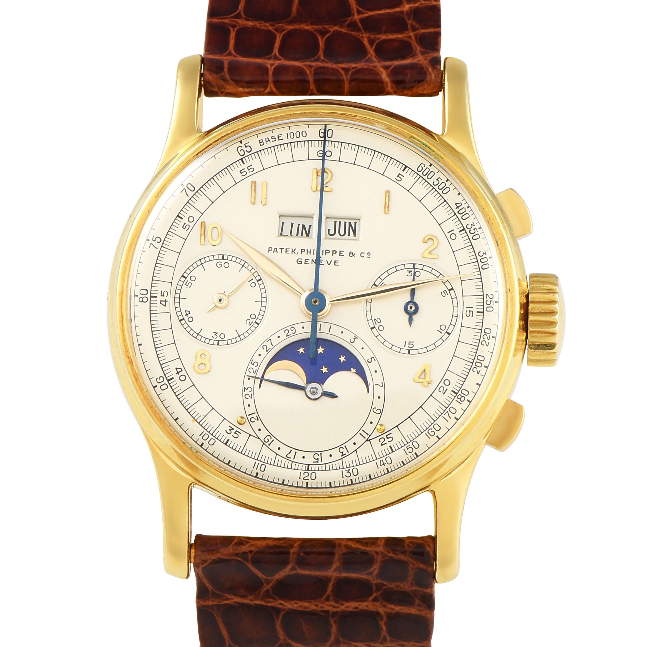 Patek Philippe Perpetual Calendar Chronograph Yellow Gold Watch 1518