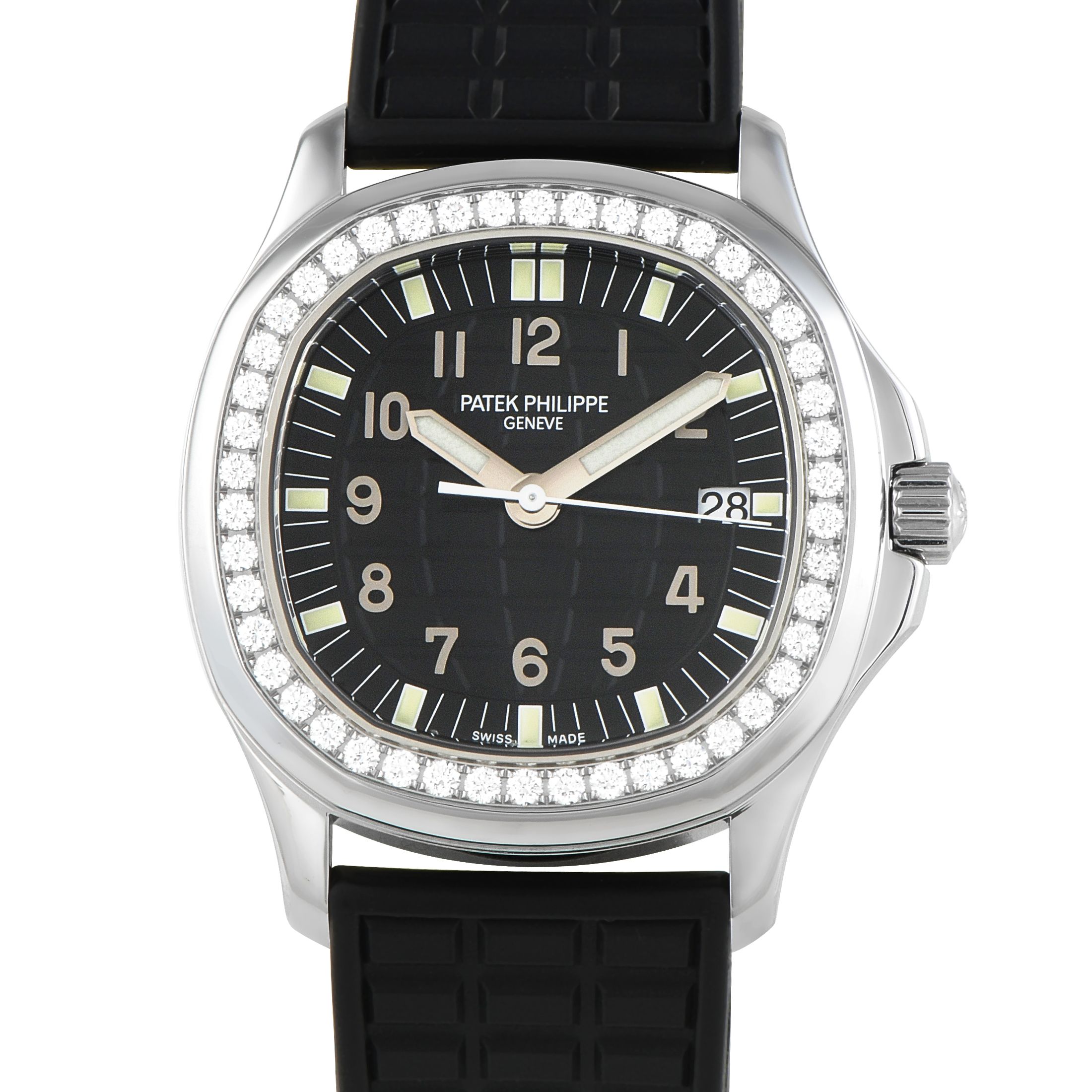 Patek Philippe Aquanaut Black Dial Diamond Bezel Steel Watch 5067A -001
