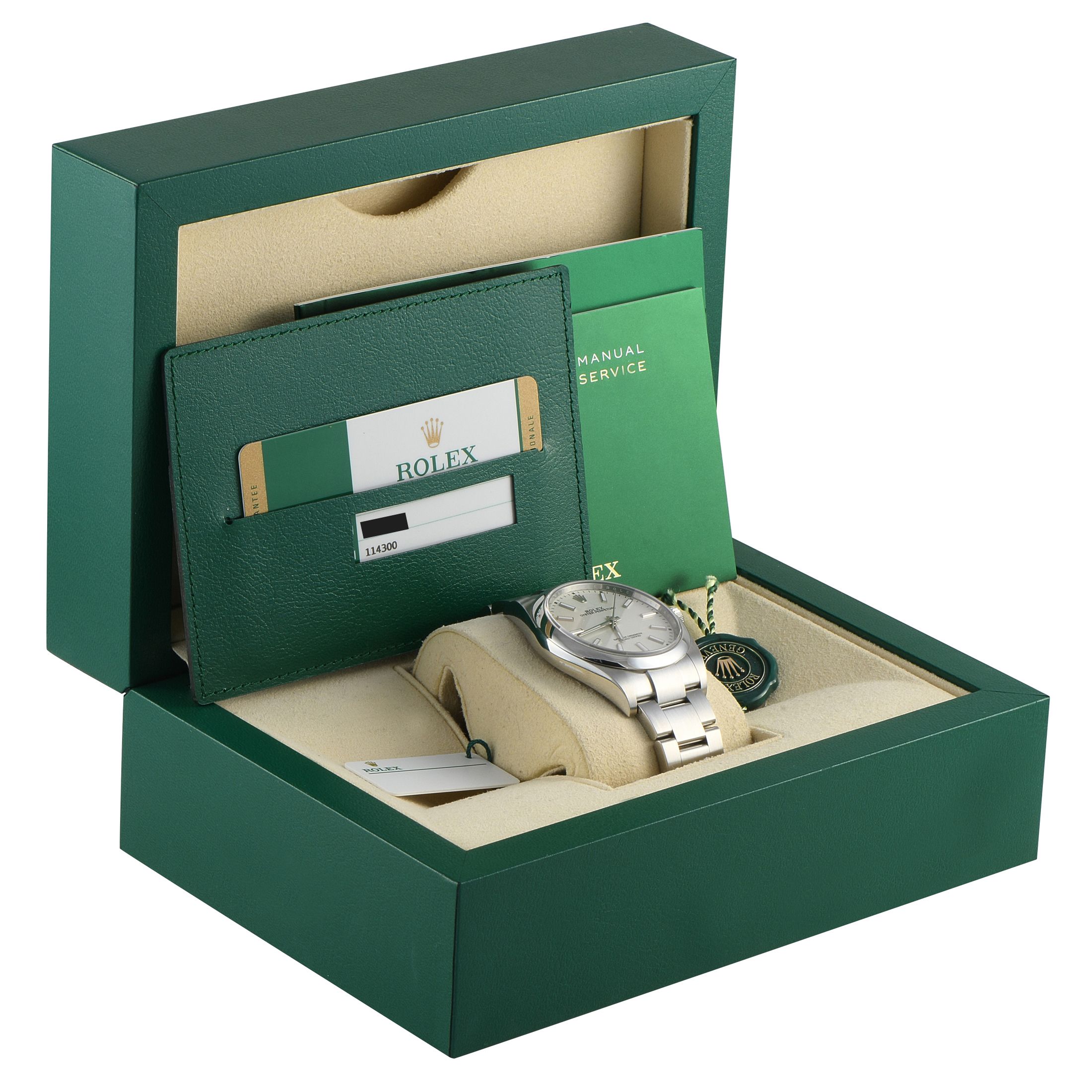 Rolex Oyster Perpetual 39 White Dial Steel Watch 114300