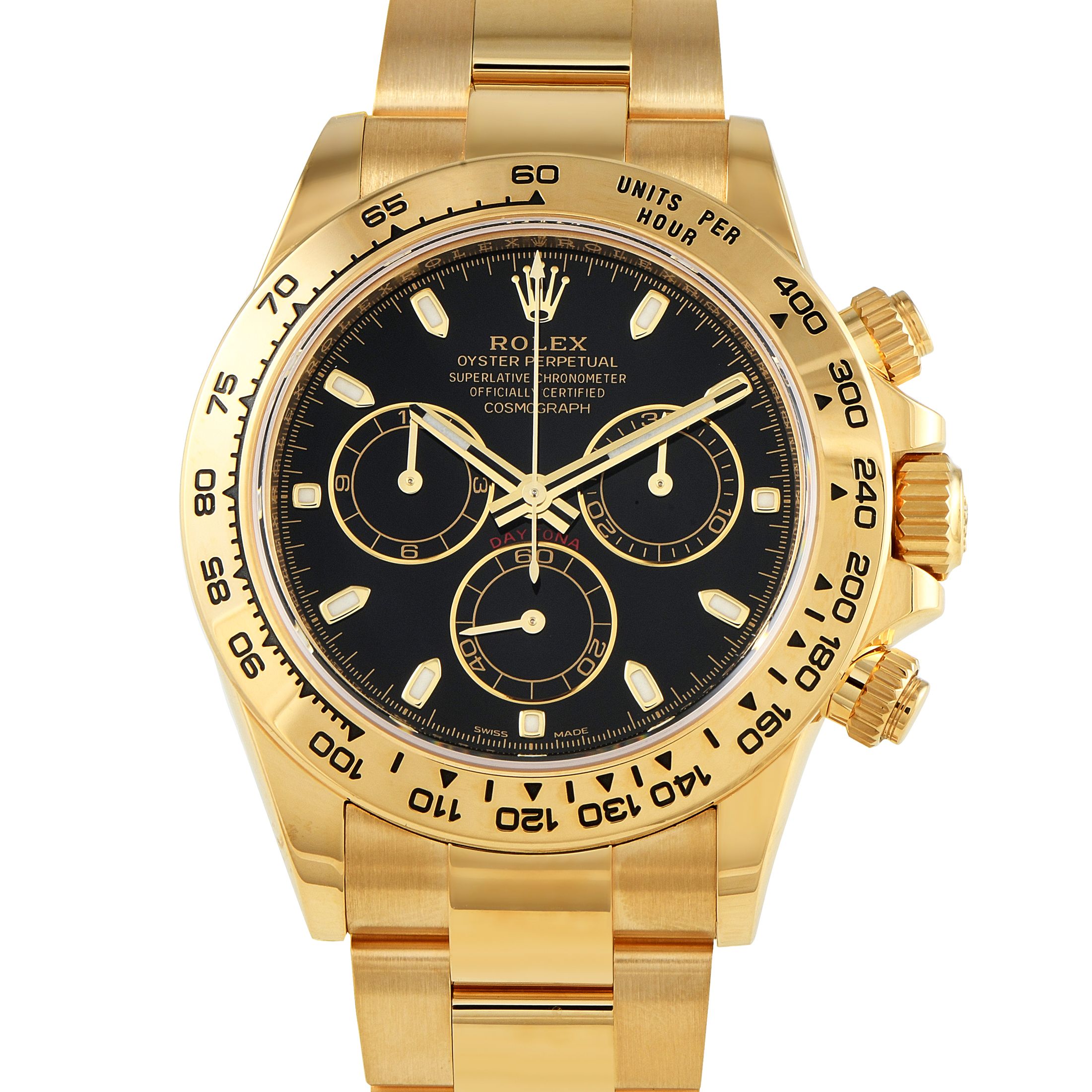Rolex Daytona Black Dial Yellow Gold Watch 116508