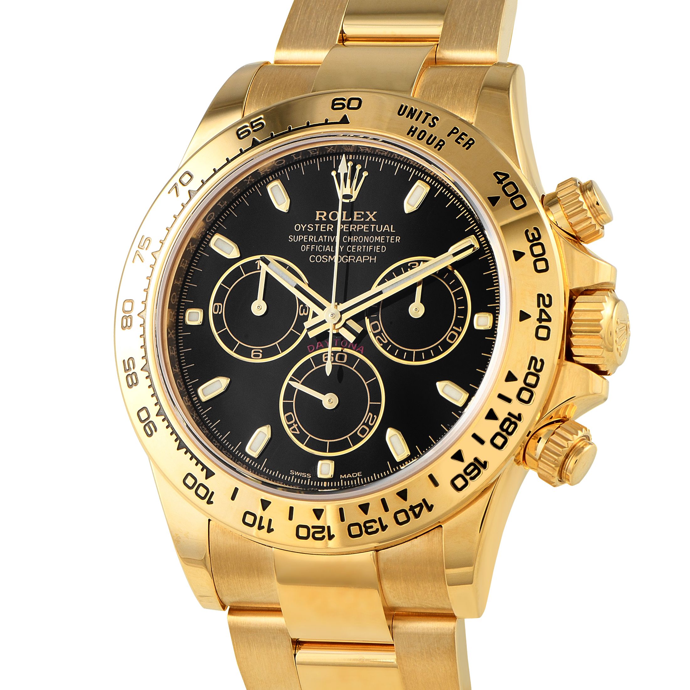 Rolex Daytona Black Dial Yellow Gold Watch 116508