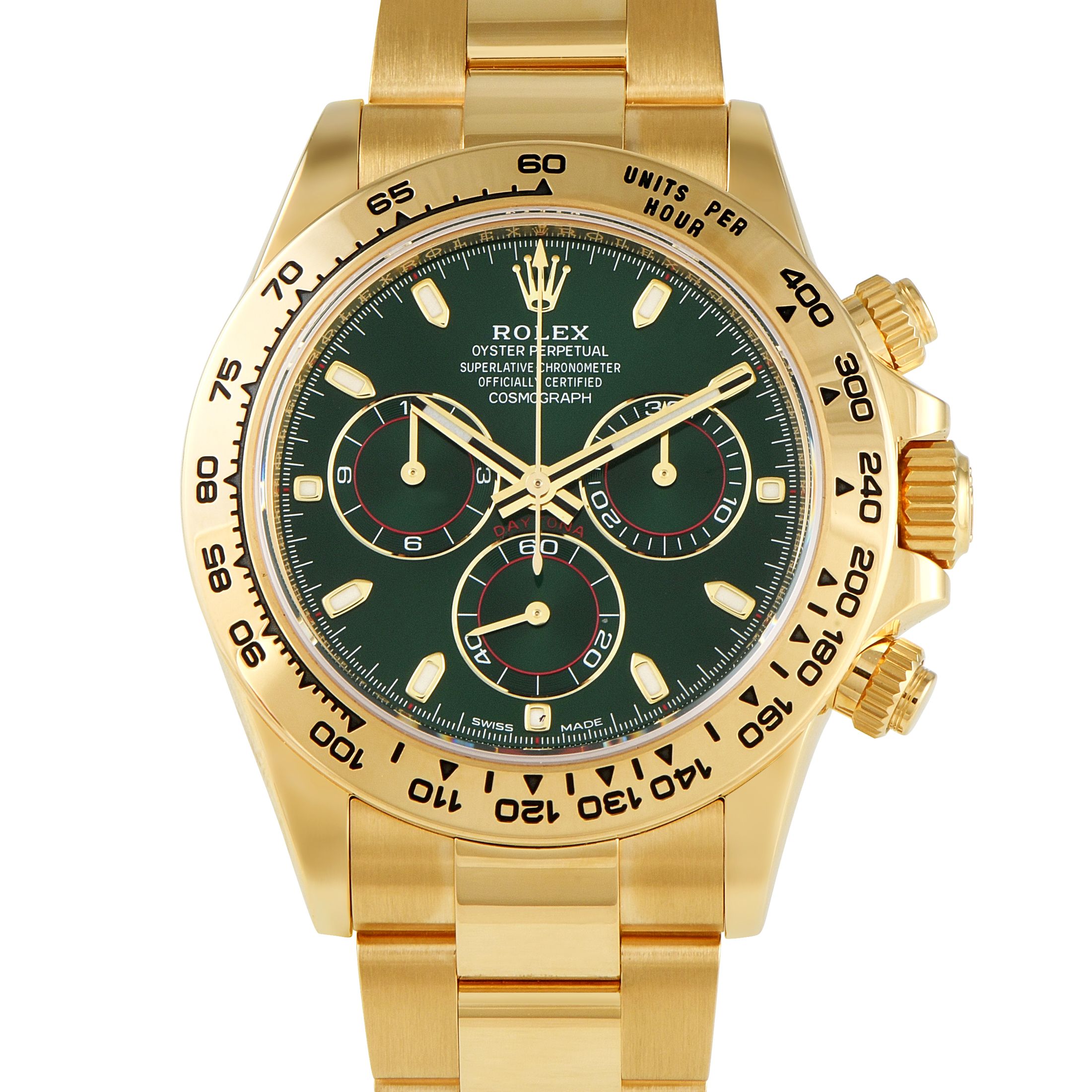 Rolex Daytona Green Dial Yellow Gold Oyster Watch 116508
