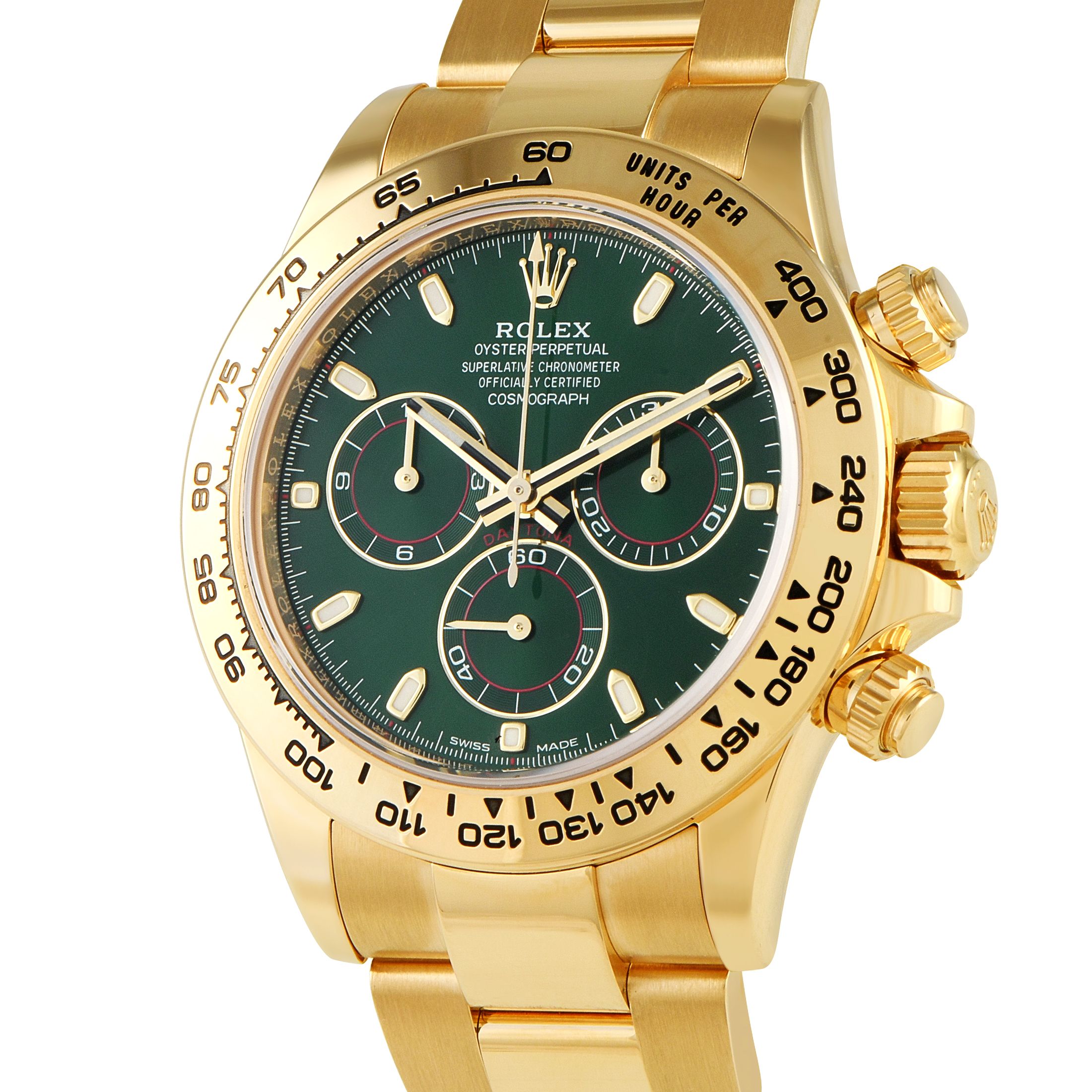 Rolex Daytona Green Dial Yellow Gold Oyster Watch 116508