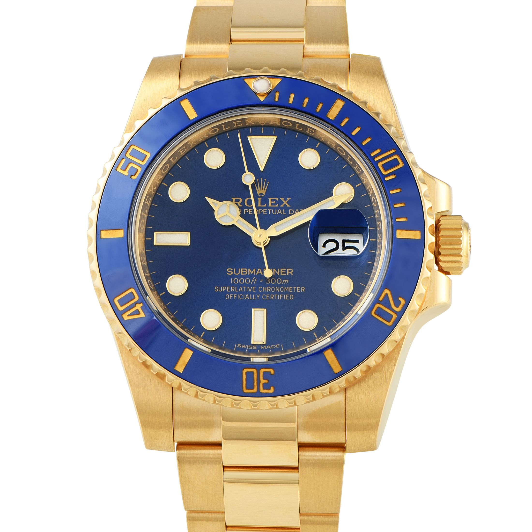 Rolex Submariner Date Yellow Gold Watch 116618LB