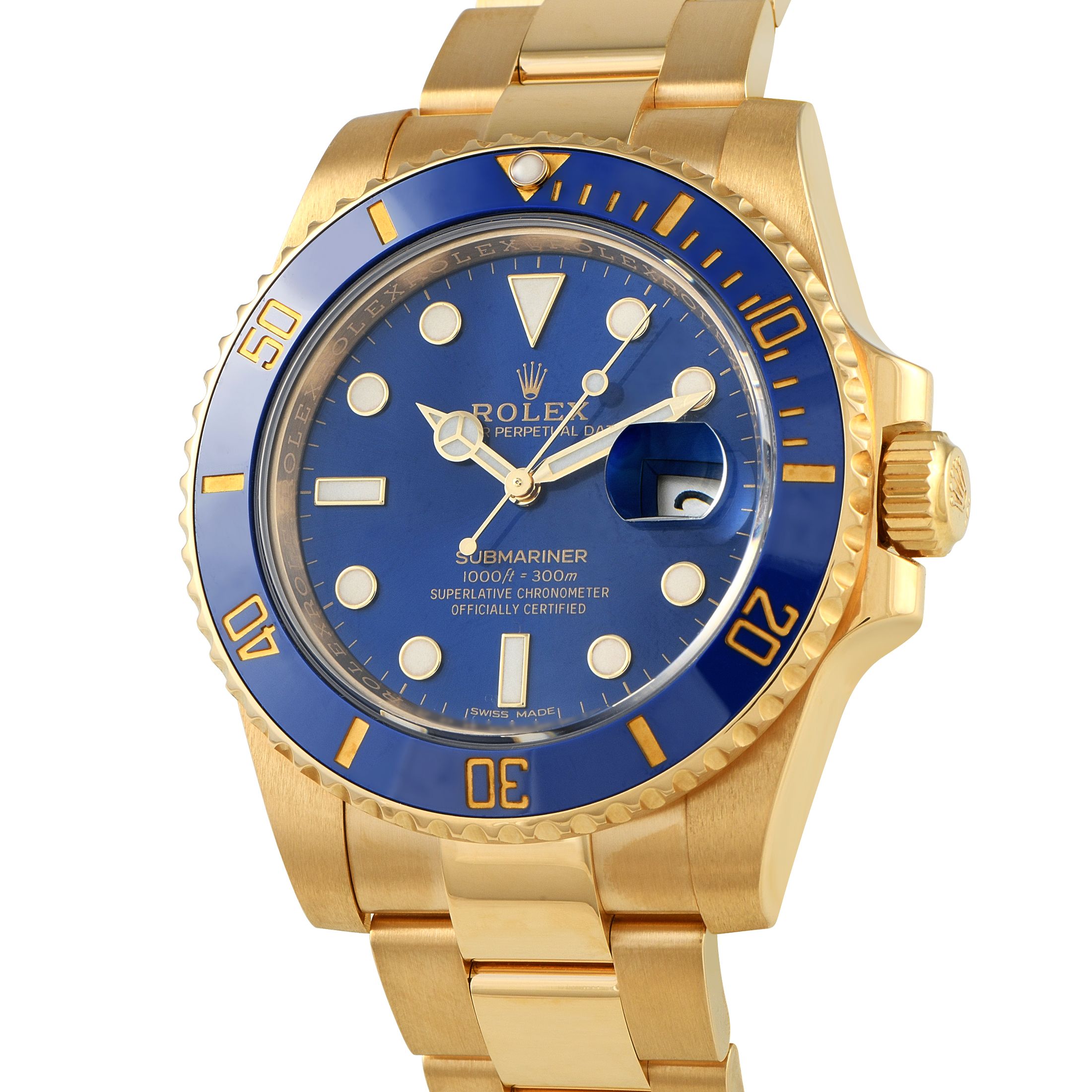 Rolex Submariner Date Yellow Gold Watch 116618LB