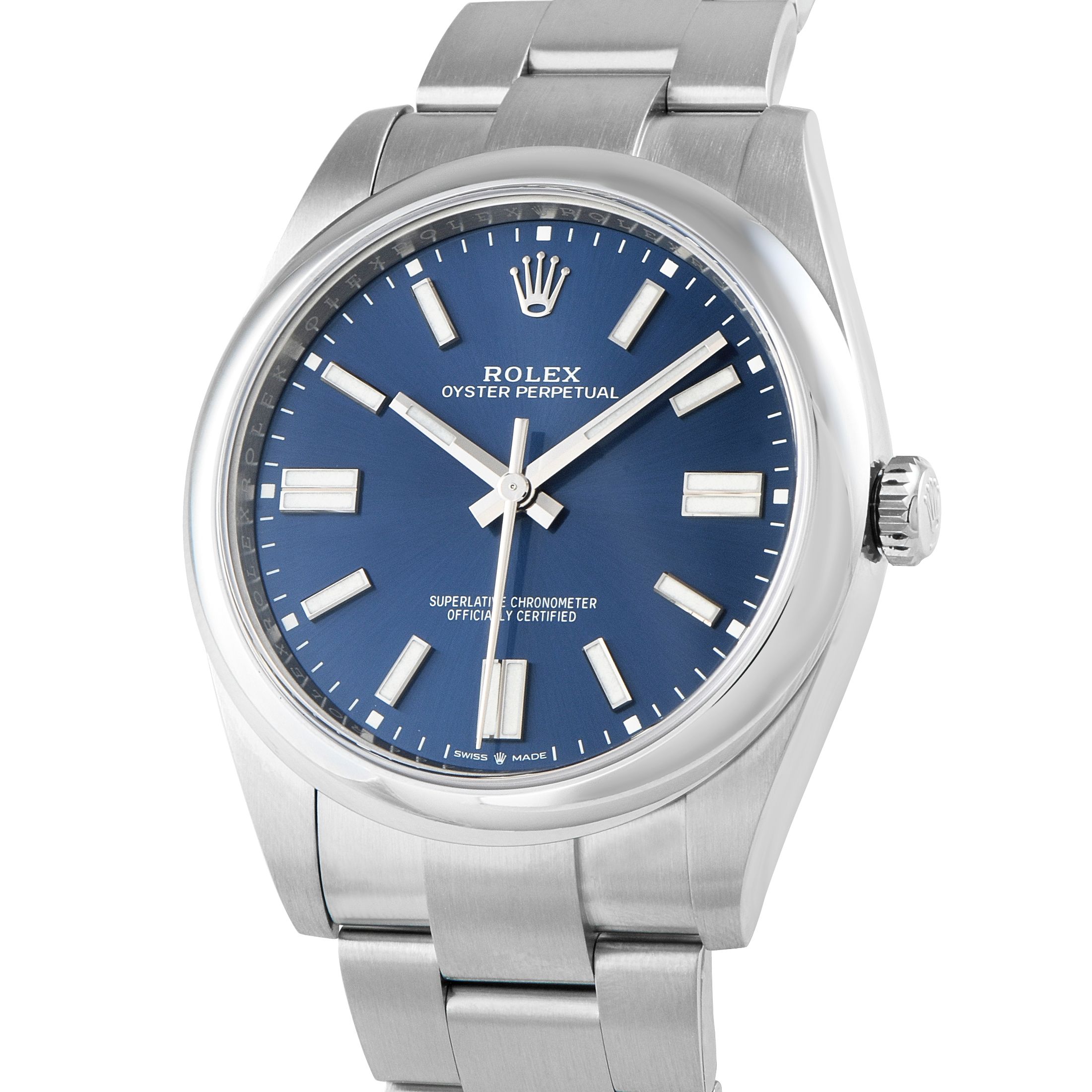 Rolex Oyster Perpetual 41 Bright Blue Dial Steel Watch 124300