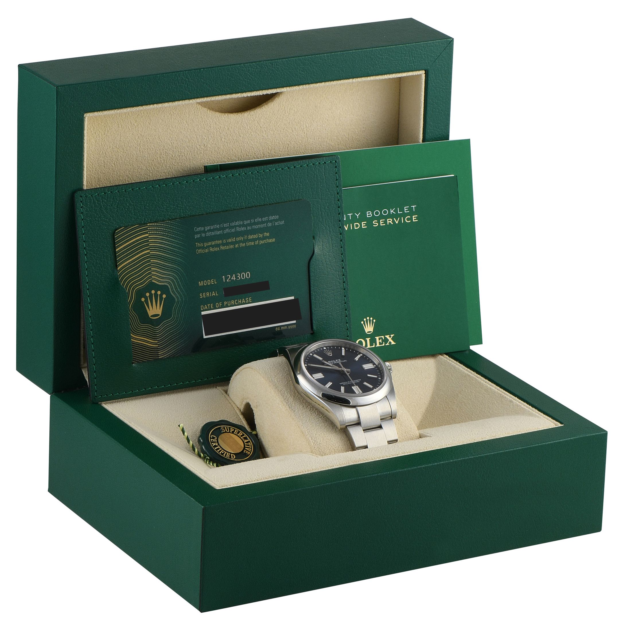 Rolex Oyster Perpetual 41 Bright Blue Dial Steel Watch 124300