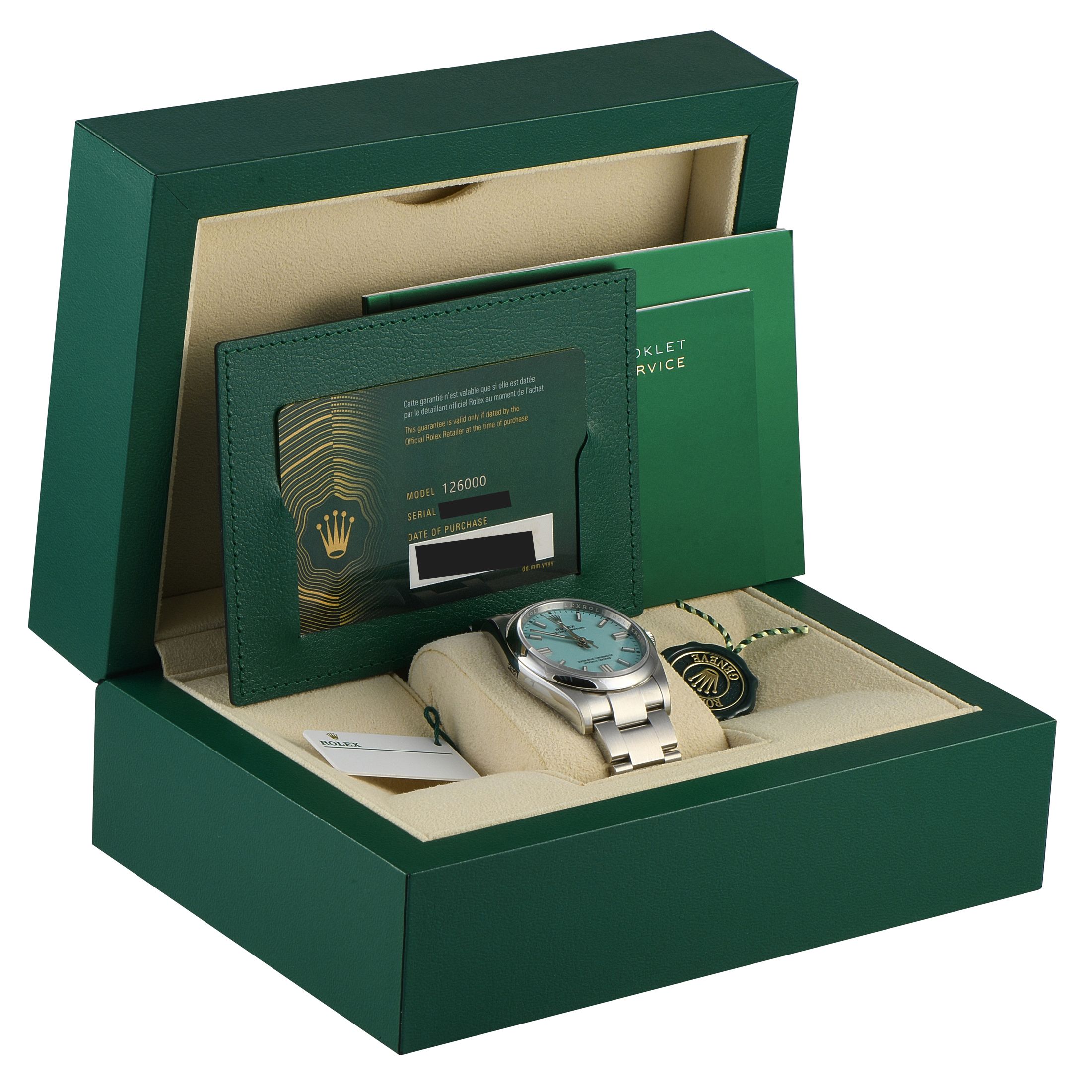 Rolex Oyster Perpetual 36 Turquoise Dial Steel Watch 126000